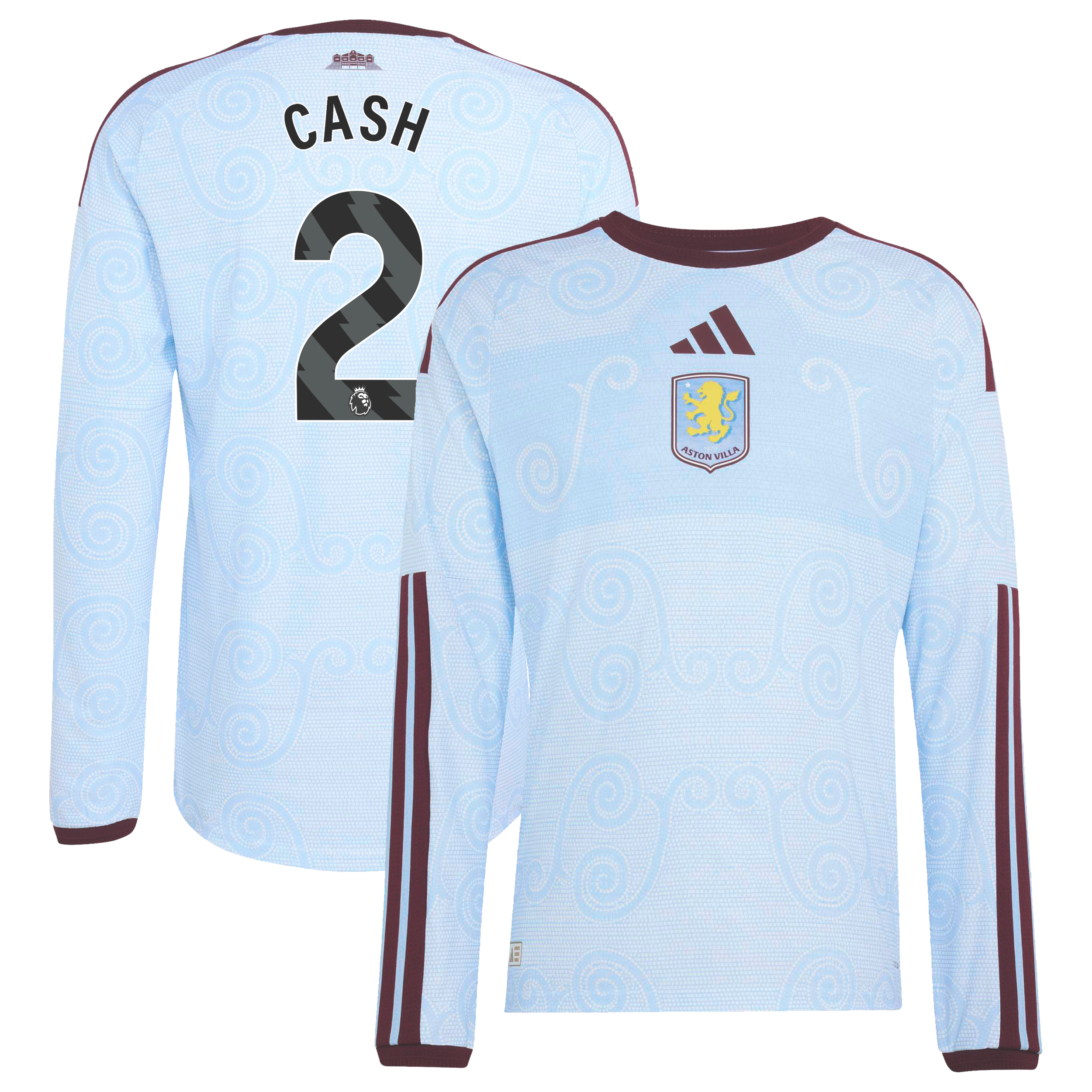 Aston Villa adidas Third Authentic Shirt 2026-27 - Long Sleeve with Cash 2 printing, , rebel_hi-res