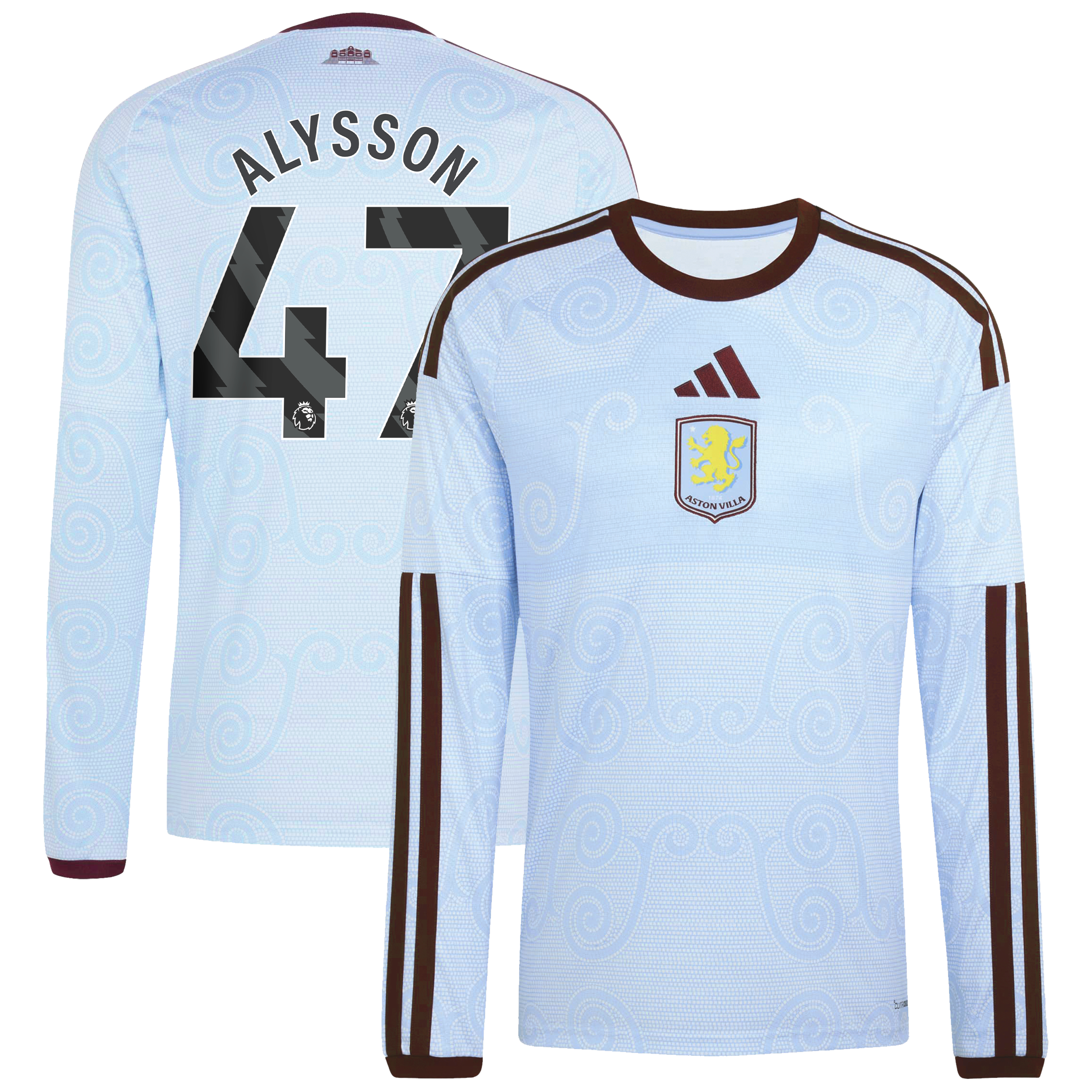 Aston Villa adidas Third Shirt 2026-27 - Long Sleeve with Alysson 47 printing, , rebel_hi-res