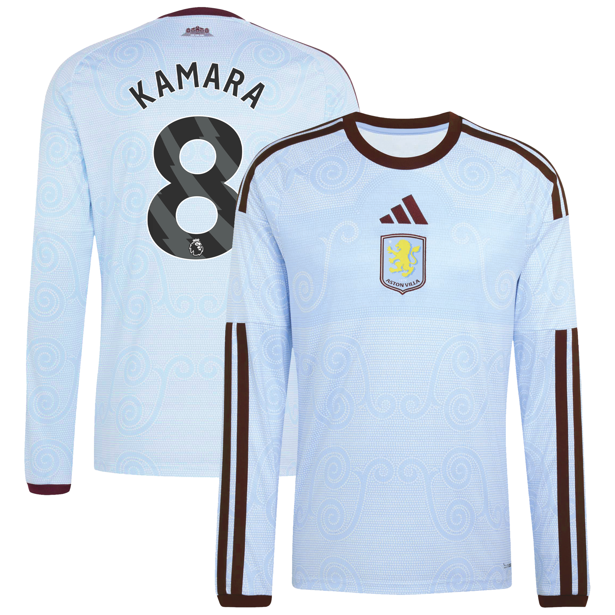 Aston Villa adidas Third Shirt 2026-27 - Long Sleeve with Kamara 8 printing, , rebel_hi-res