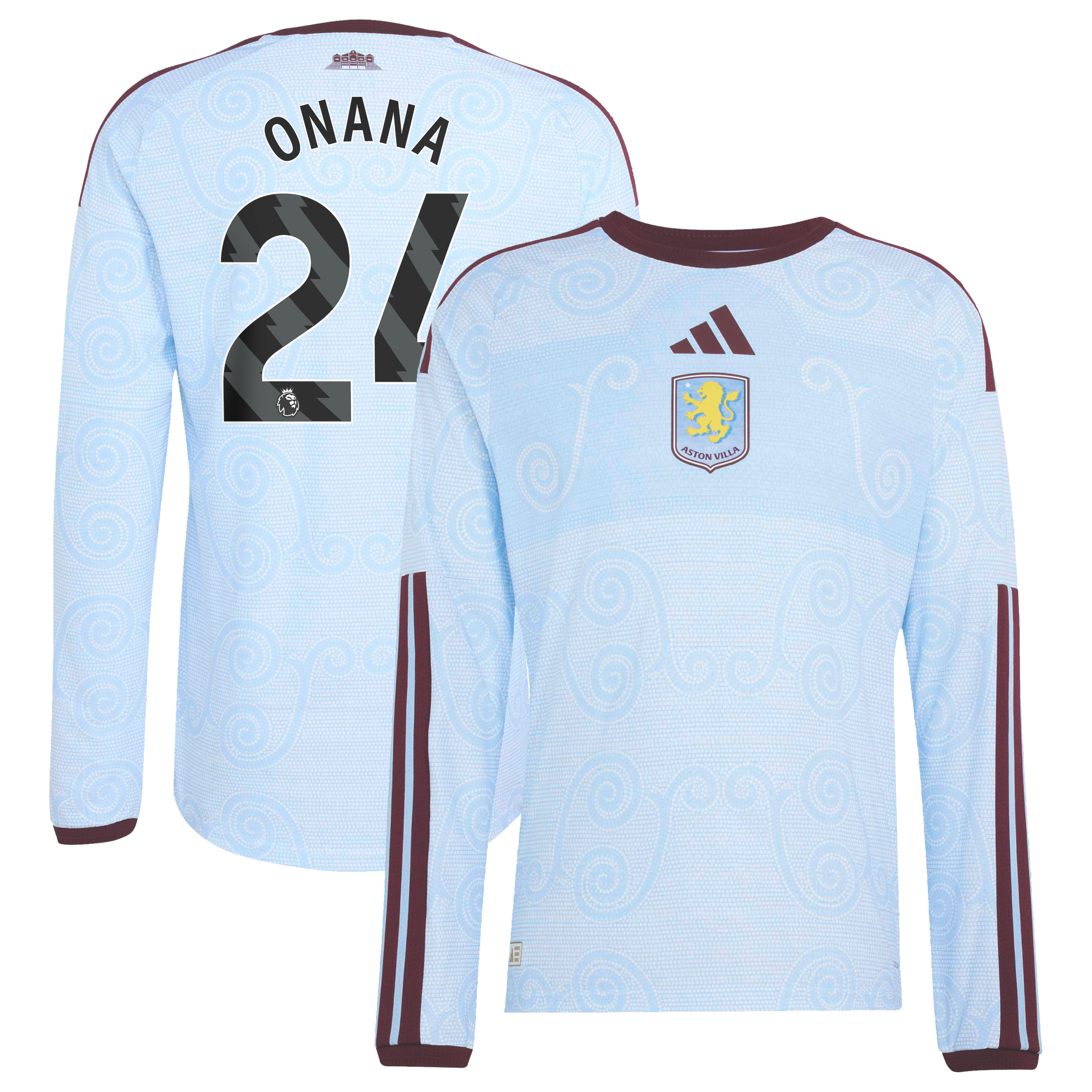 Aston Villa adidas Third Authentic Shirt 2026-27 - Long Sleeve with Onana 24 printing, , rebel_hi-res