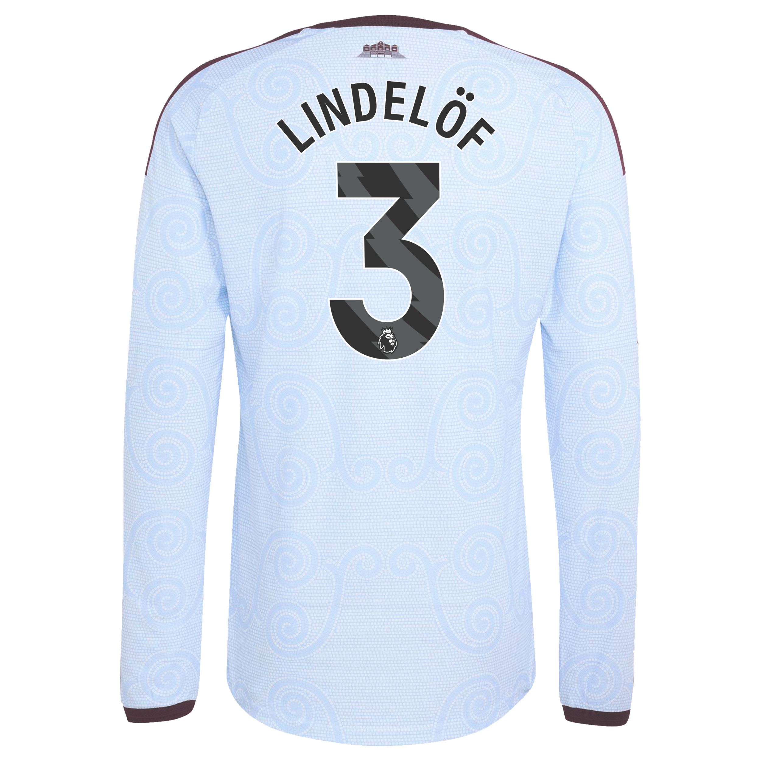 Aston Villa adidas Third Authentic Shirt 2026-27 - Long Sleeve with Lindel&ouml;f 3 printing, , rebel_hi-res