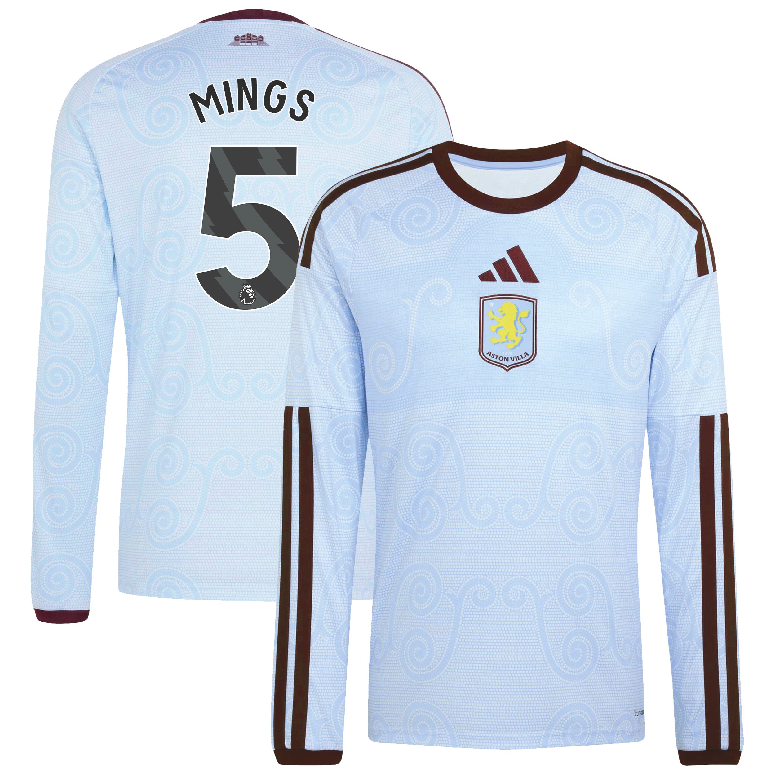 Aston Villa adidas Third Shirt 2026-27 - Long Sleeve with Mings 5 printing, , rebel_hi-res