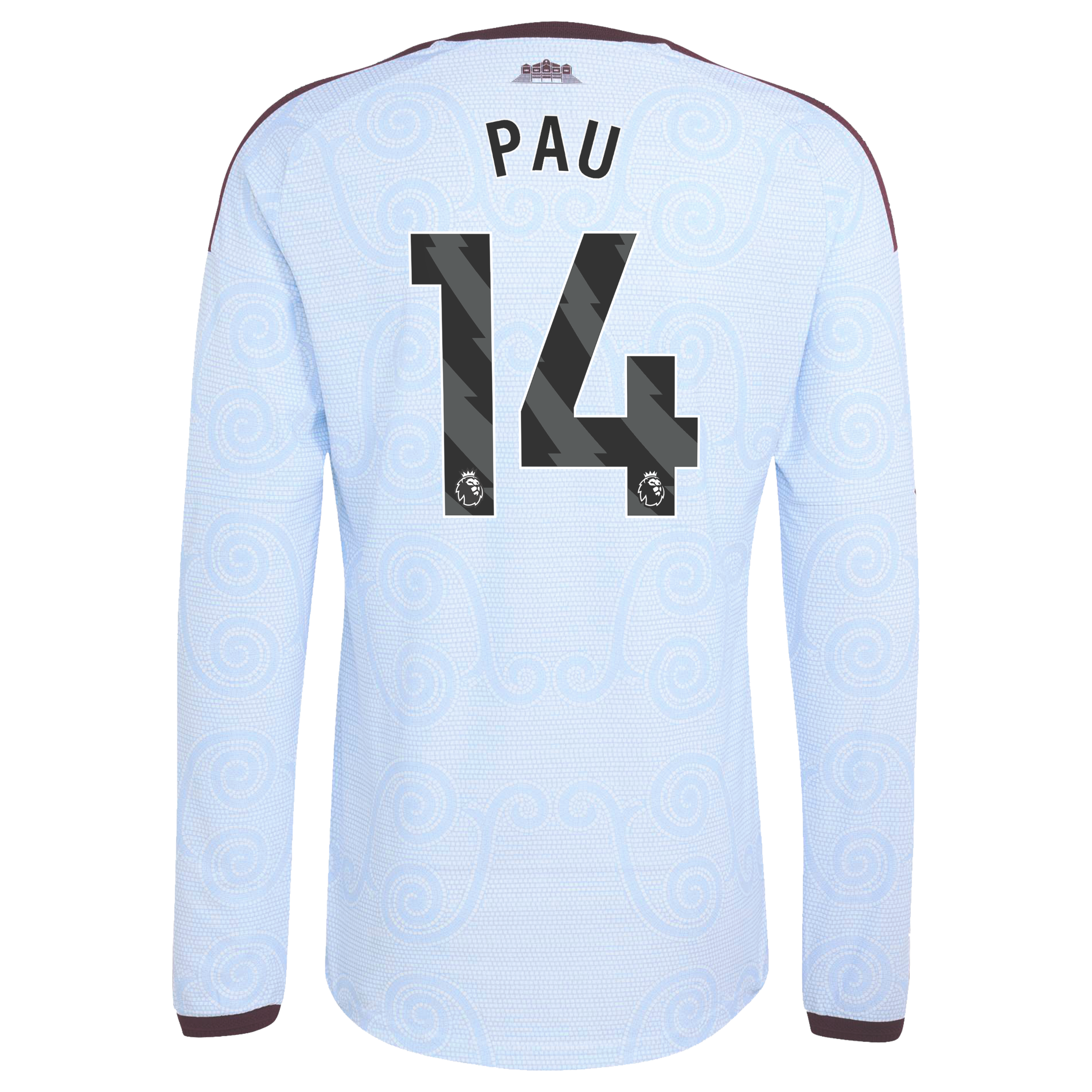 Aston Villa adidas Third Authentic Shirt 2026-27 - Long Sleeve with Pau 14 printing, , rebel_hi-res