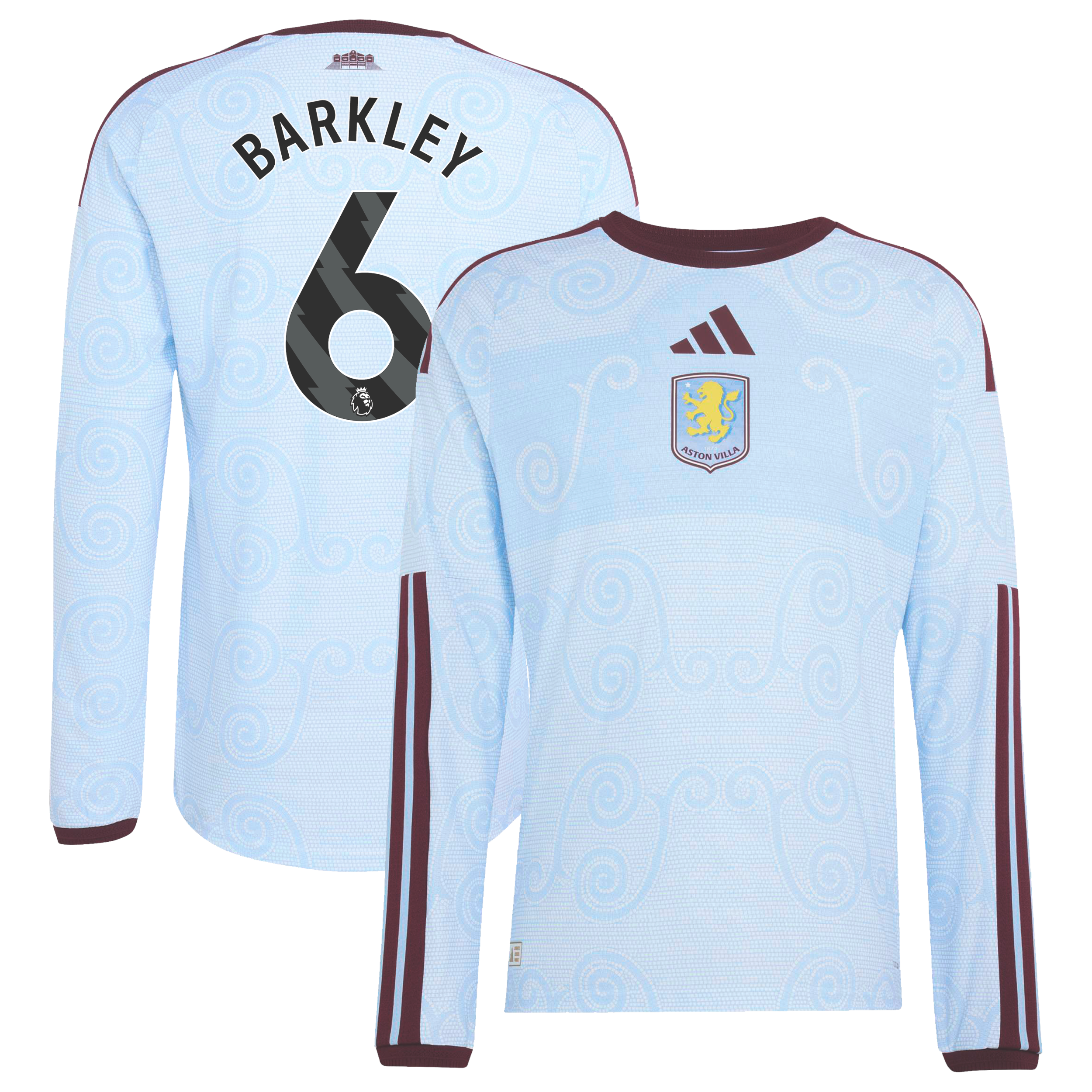 Aston Villa adidas Third Authentic Shirt 2026-27 - Long Sleeve with Barkley 6 printing, , rebel_hi-res