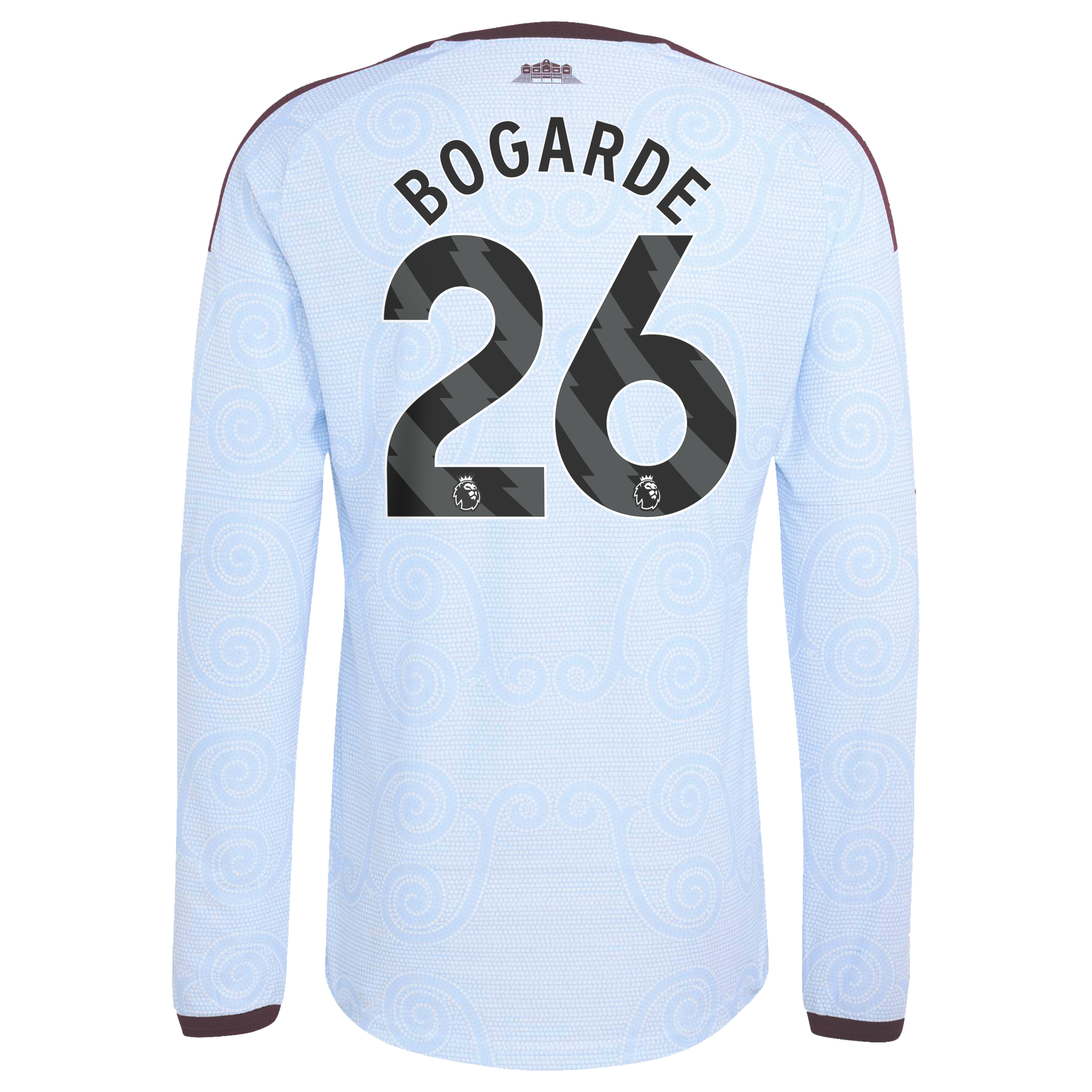 Aston Villa adidas Third Authentic Shirt 2026-27 - Long Sleeve with Bogarde 26 printing, , rebel_hi-res