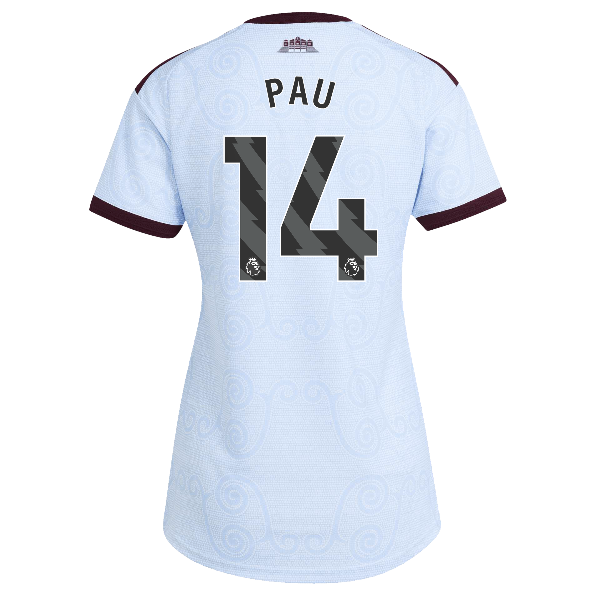 Aston Villa adidas Third Authentic Shirt 2026-27 - Womens with Pau 14 printing, , rebel_hi-res