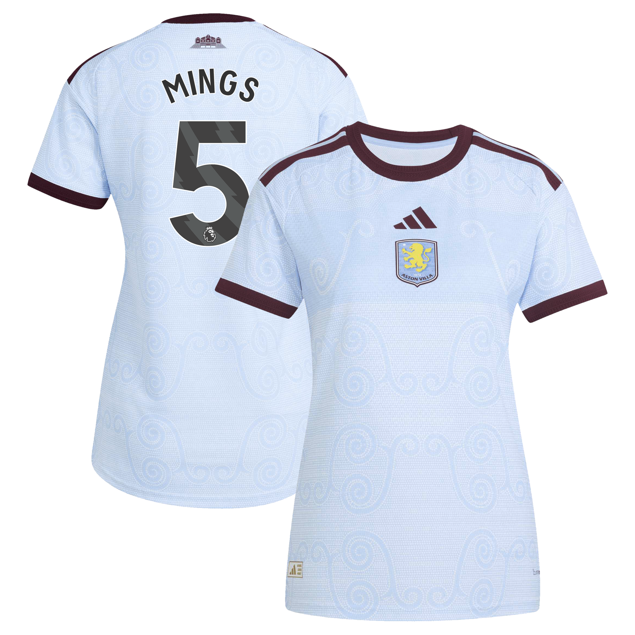 Aston Villa adidas Third Authentic Shirt 2026-27 - Womens with Mings 5 printing, , rebel_hi-res