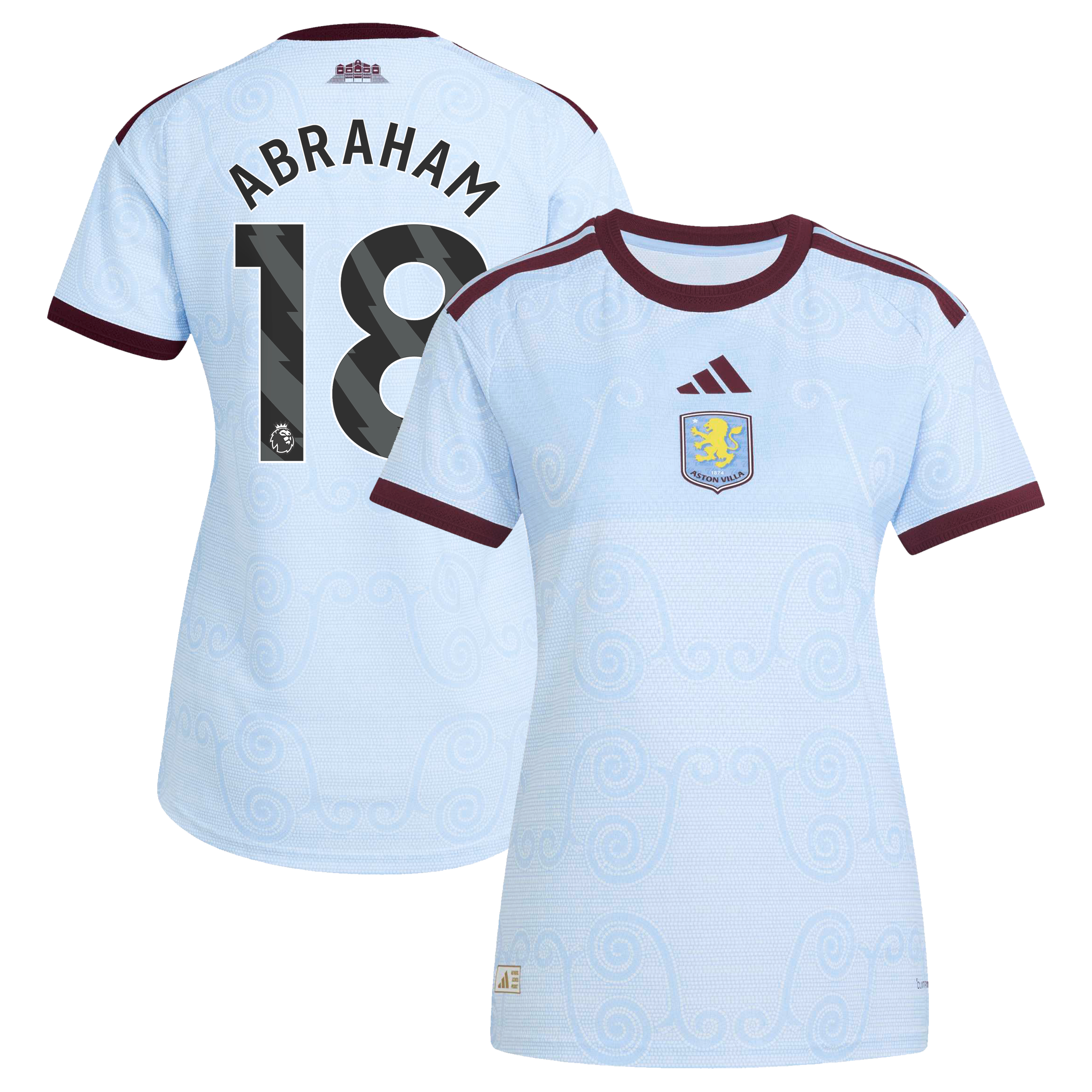 Aston Villa adidas Third Authentic Shirt 2026-27 - Womens with Abraham 18 printing, , rebel_hi-res