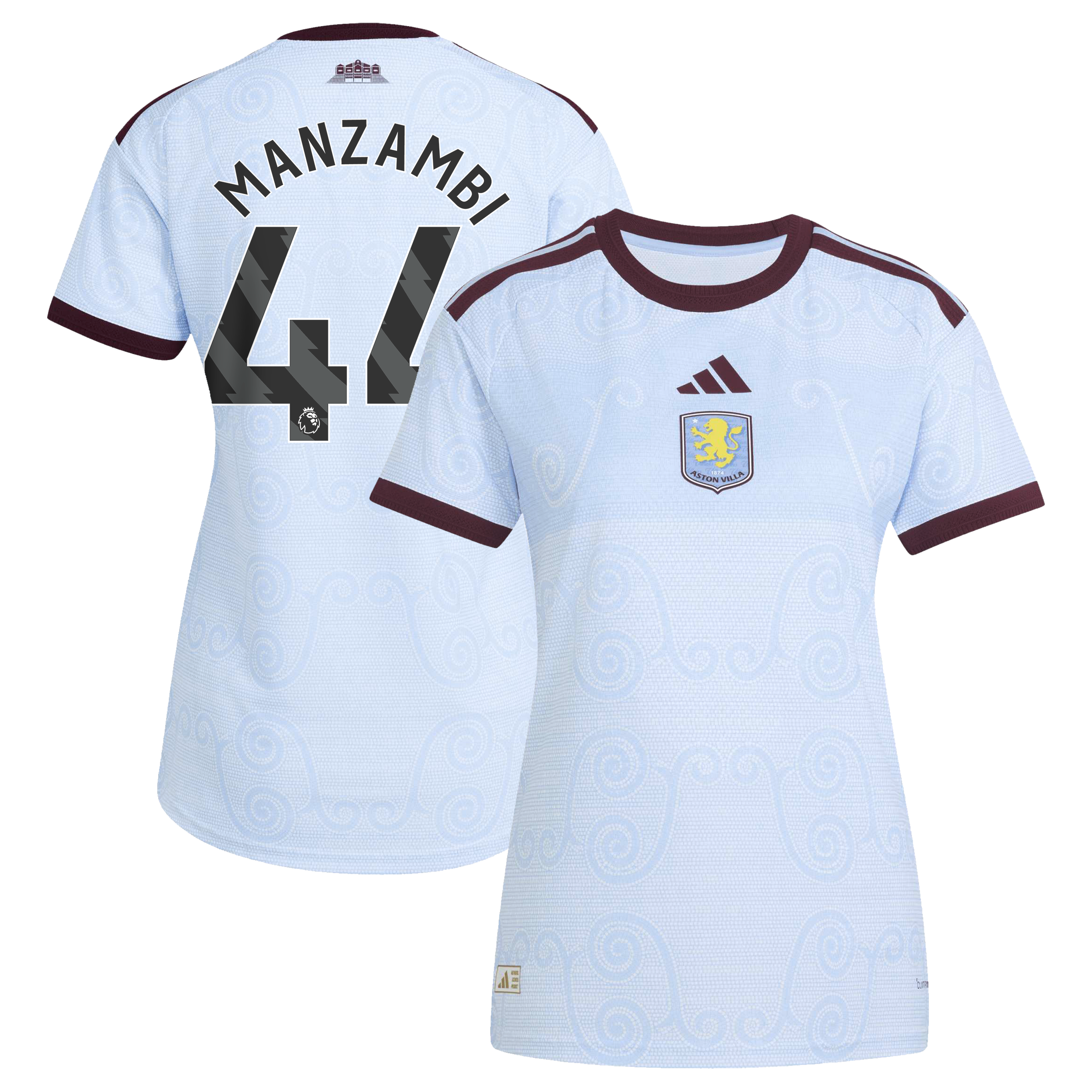 Aston Villa adidas Third Authentic Shirt 2026-27 - Womens with Manzambi 44 printing, , rebel_hi-res