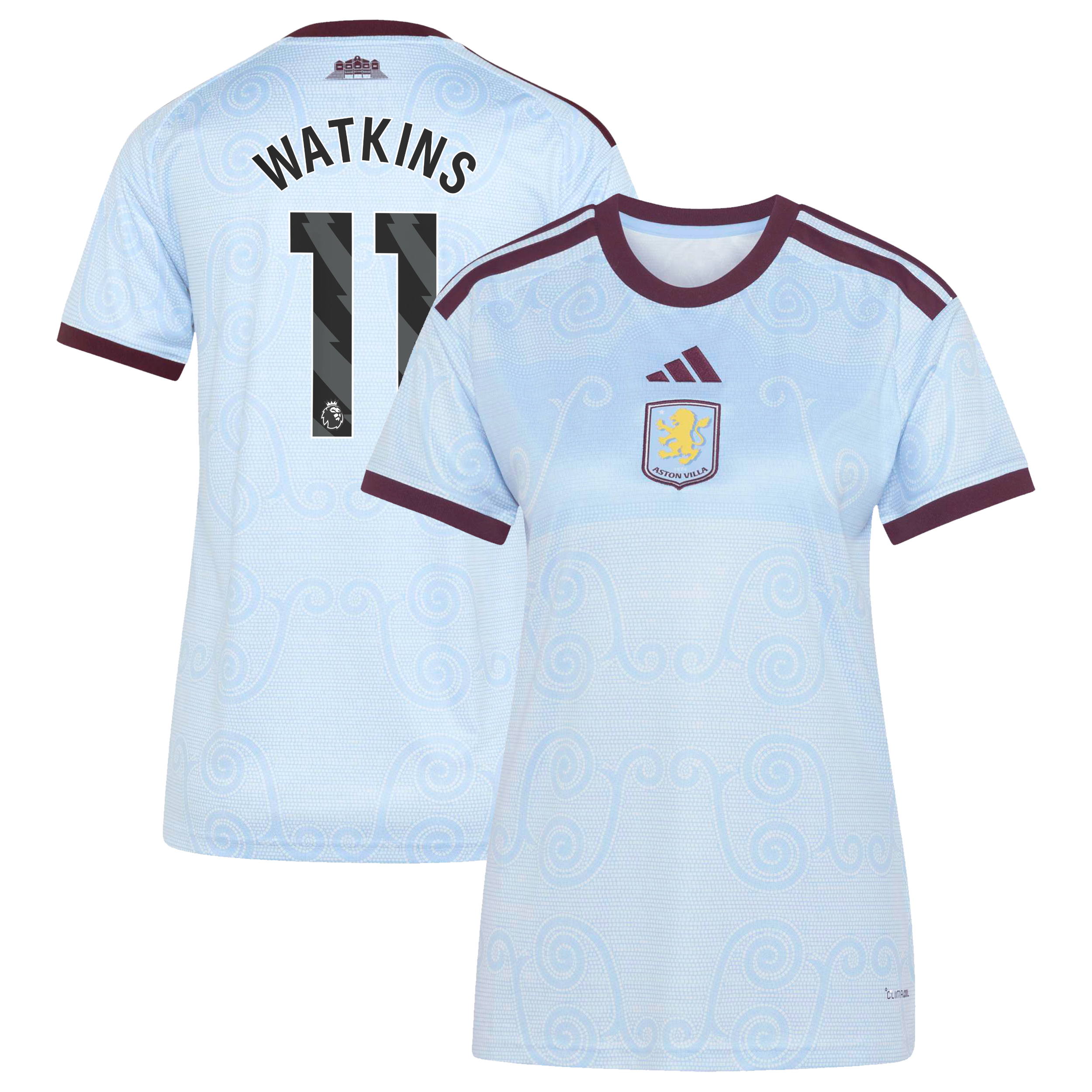 Aston Villa adidas Third Shirt 2026-27 - Womens with Watkins 11 printing, , rebel_hi-res
