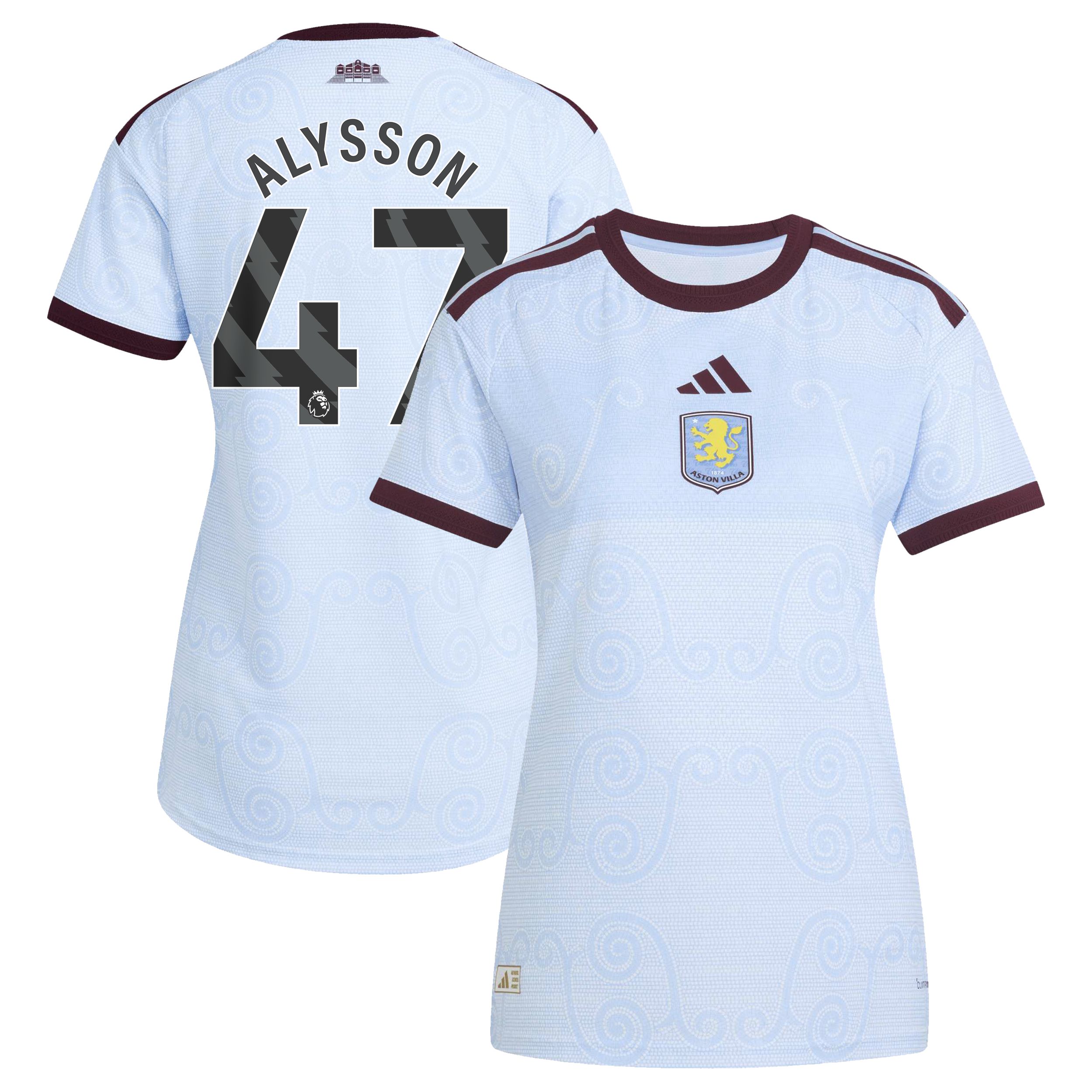Aston Villa adidas Third Authentic Shirt 2026-27 - Womens with Alysson 47 printing, , rebel_hi-res