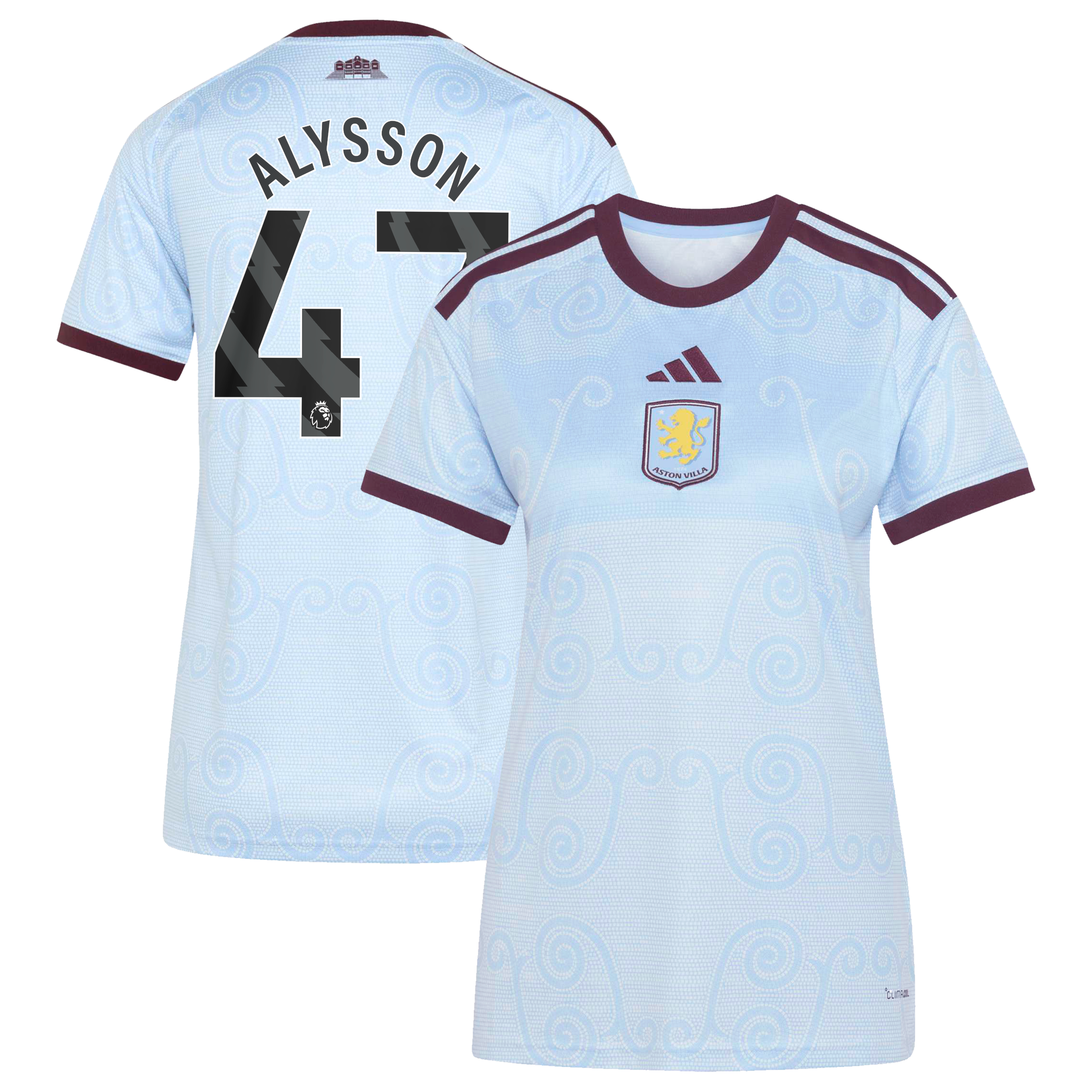 Aston Villa adidas Third Shirt 2026-27 - Womens with Alysson 47 printing, , rebel_hi-res