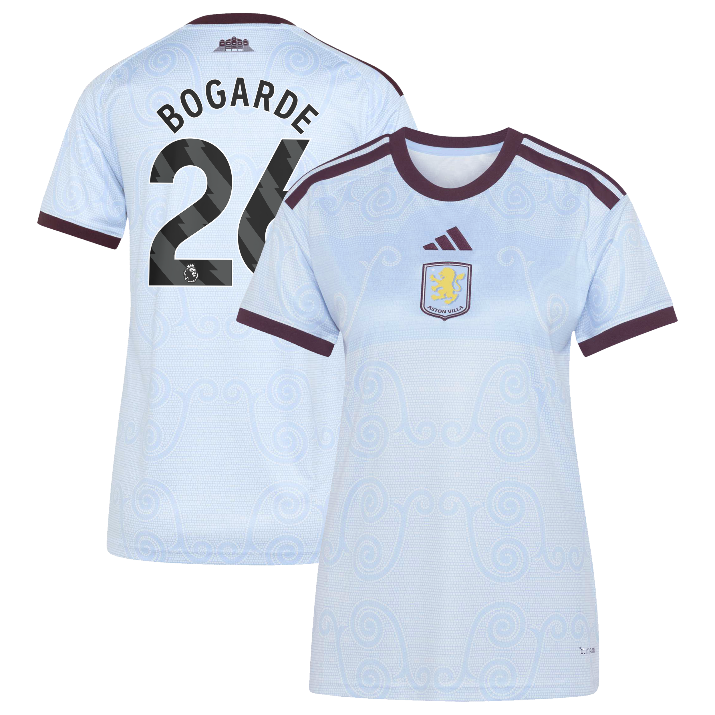 Aston Villa adidas Third Shirt 2026-27 - Womens with Bogarde 26 printing, , rebel_hi-res