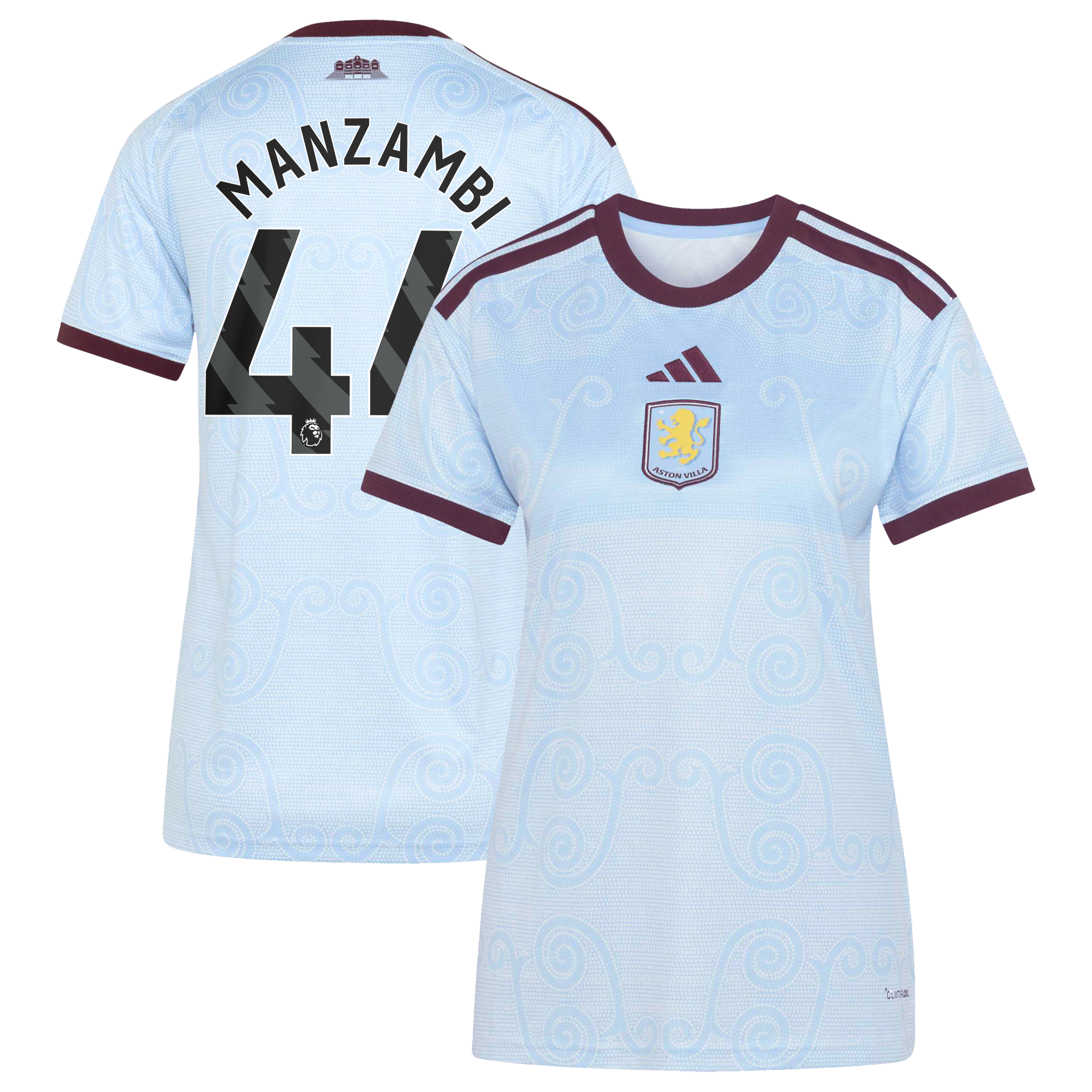 Aston Villa adidas Third Shirt 2026-27 - Womens with Manzambi 44 printing, , rebel_hi-res