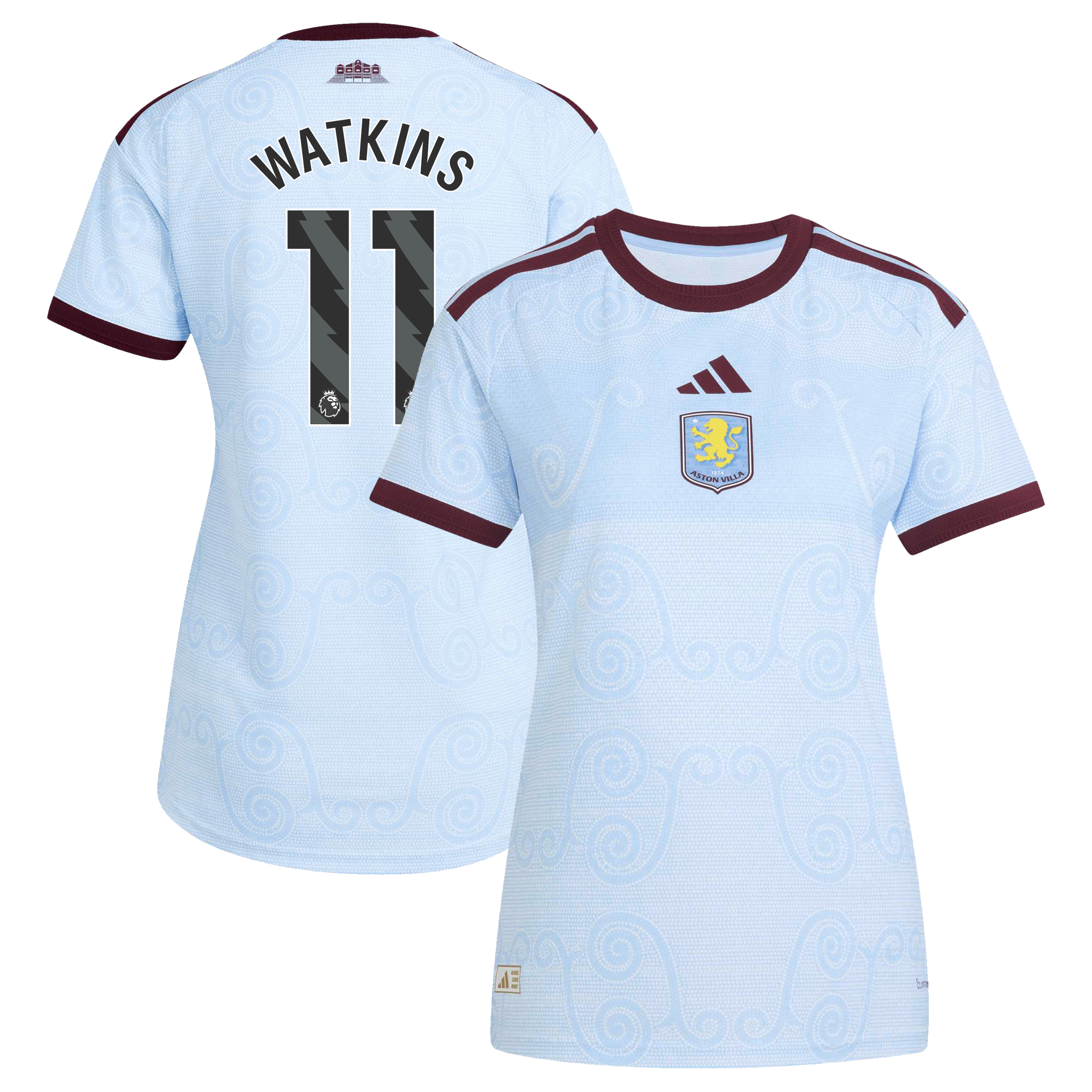 Aston Villa adidas Third Authentic Shirt 2026-27 - Womens with Watkins 11 printing, , rebel_hi-res