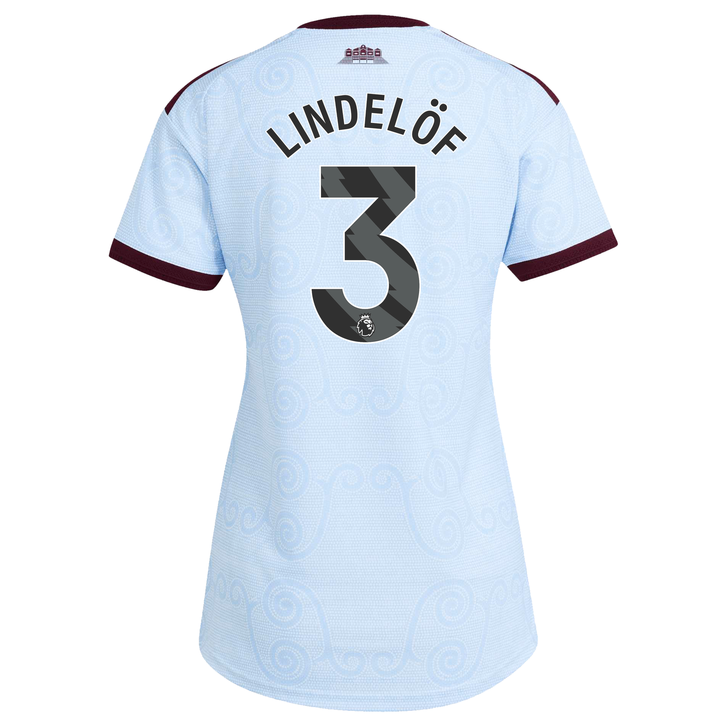 Aston Villa adidas Third Authentic Shirt 2026-27 - Womens with Lindel&ouml;f 3 printing, , rebel_hi-res