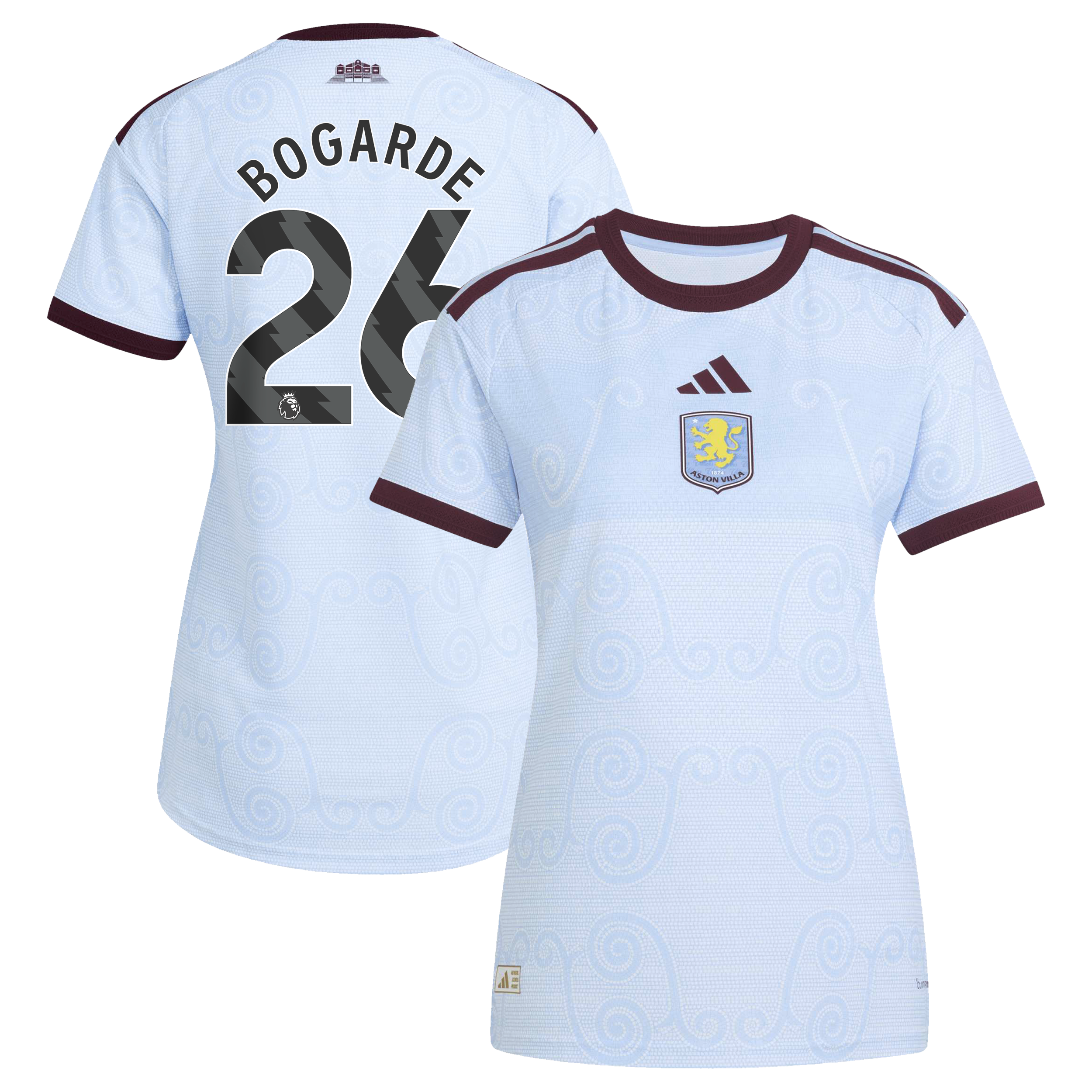 Aston Villa adidas Third Authentic Shirt 2026-27 - Womens with Bogarde 26 printing, , rebel_hi-res