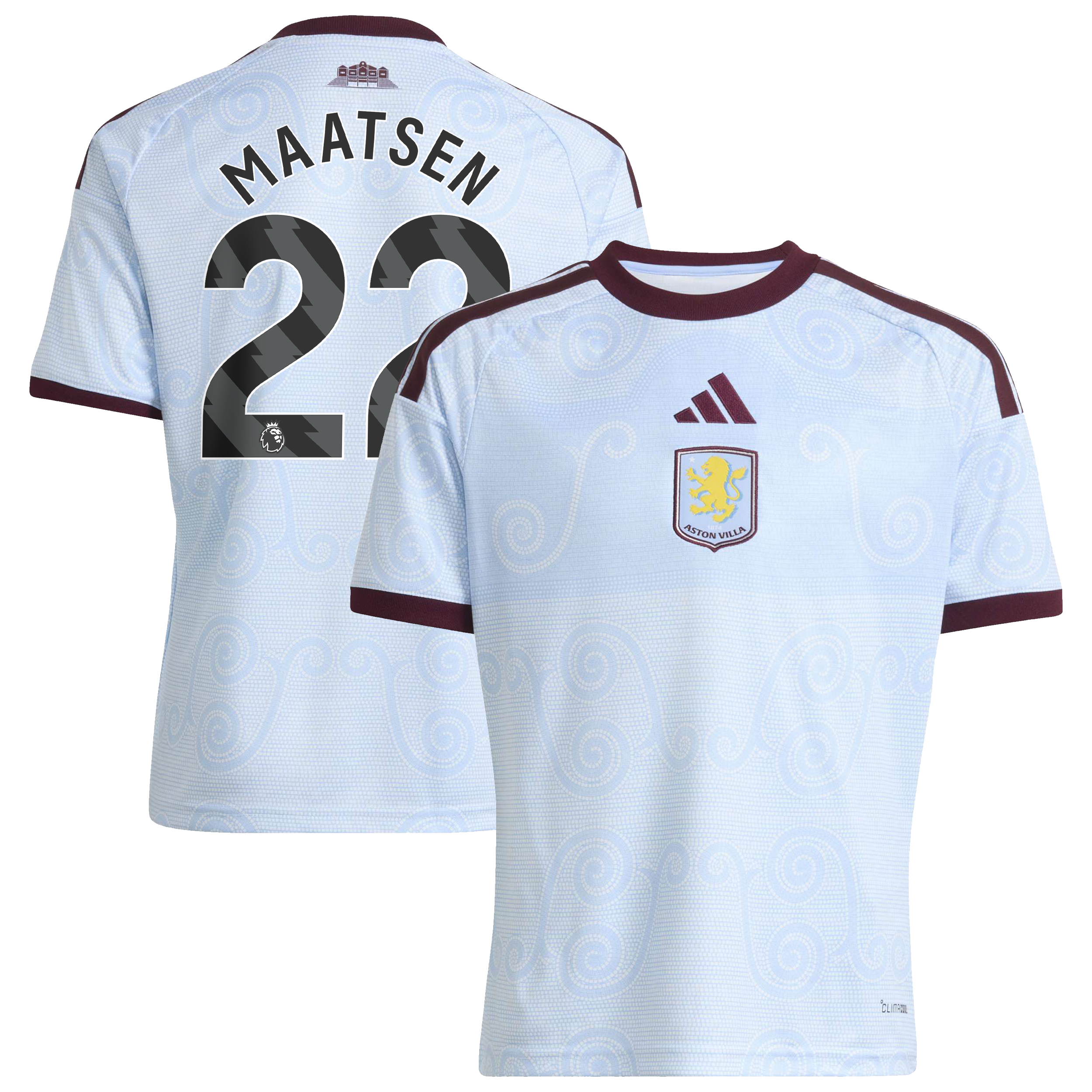 Aston Villa adidas Third Shirt 2026-27 - Kids with Maatsen 22 printing, , rebel_hi-res