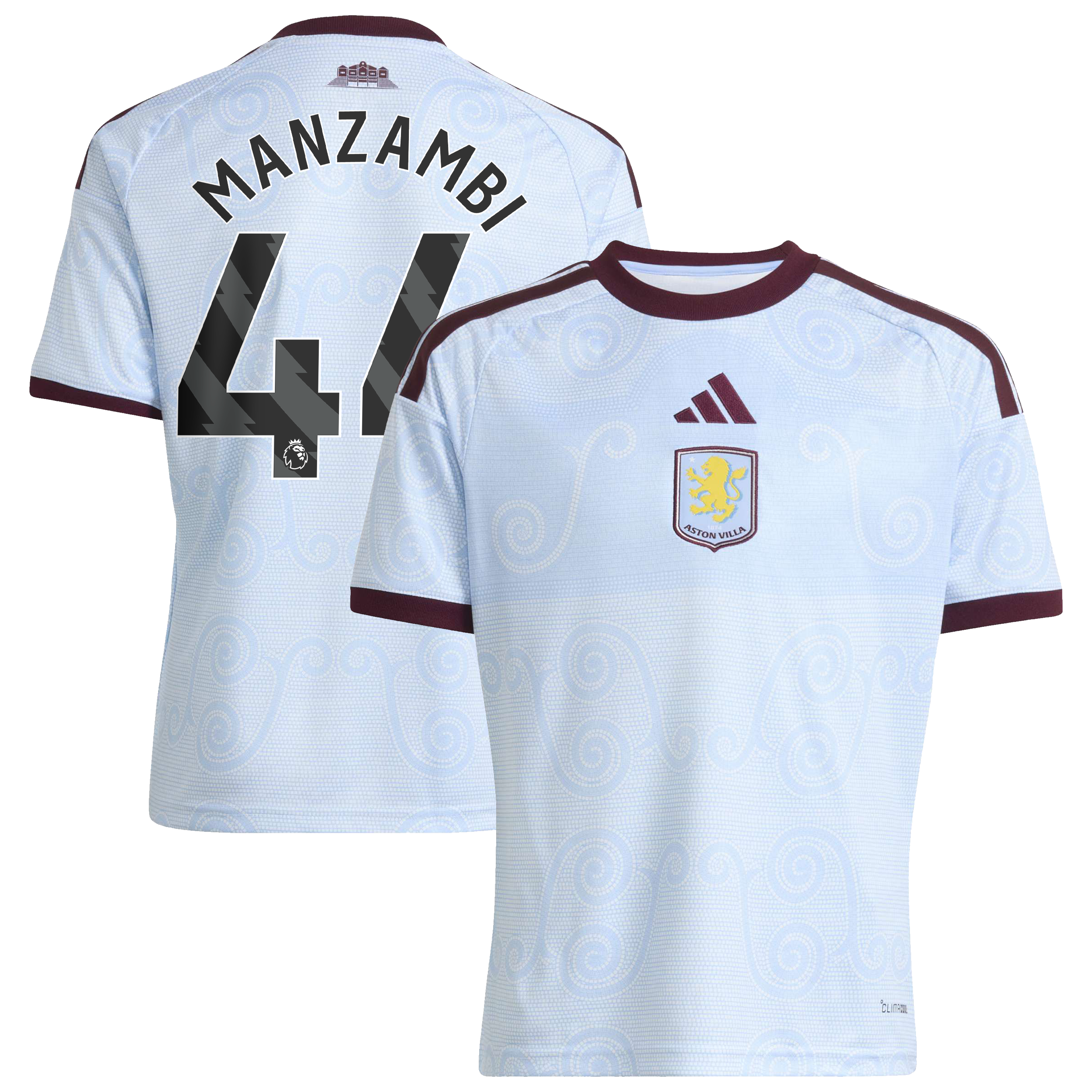 Aston Villa adidas Third Shirt 2026-27 - Kids with Manzambi 44 printing, , rebel_hi-res