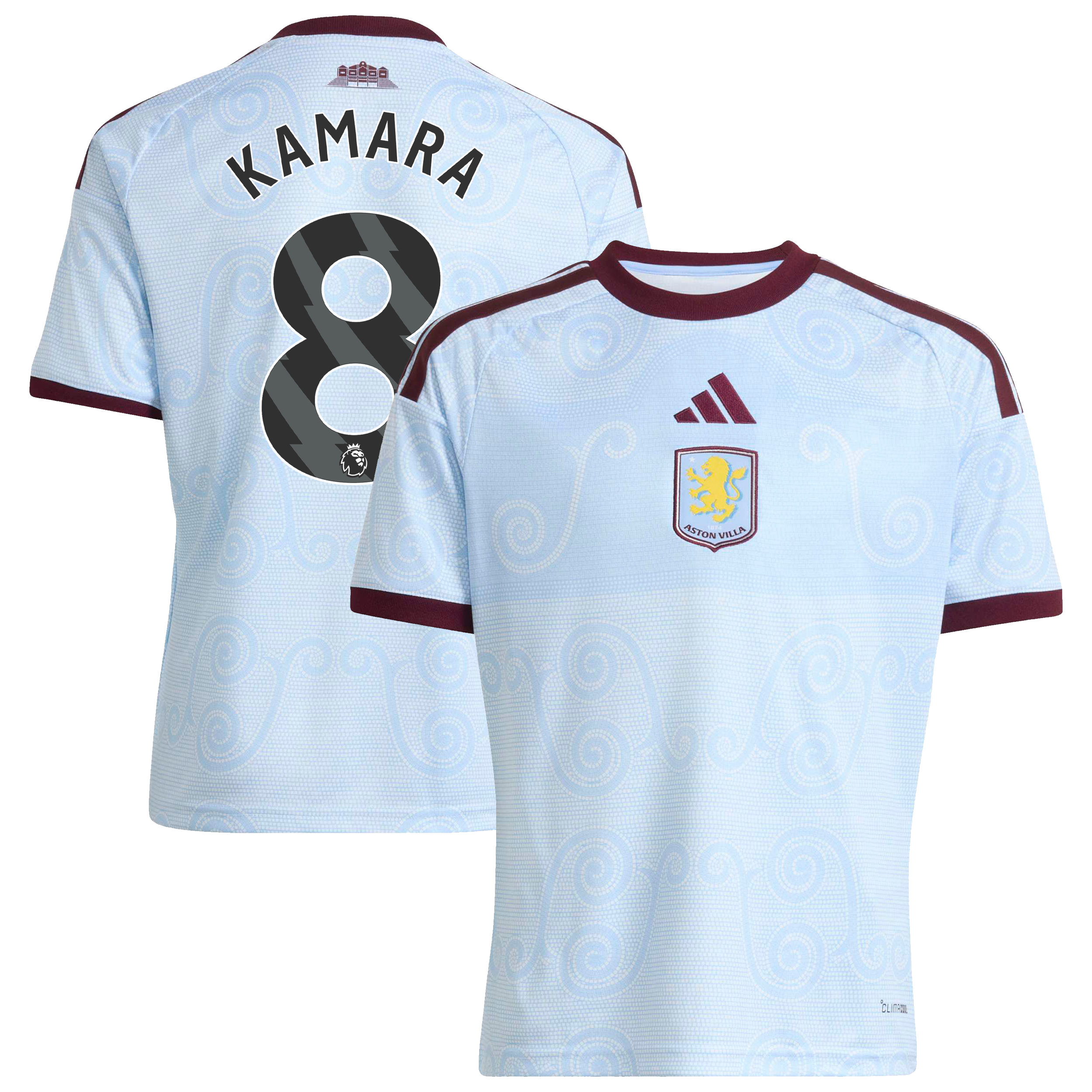Aston Villa adidas Third Shirt 2026-27 - Kids with Kamara 8 printing, , rebel_hi-res