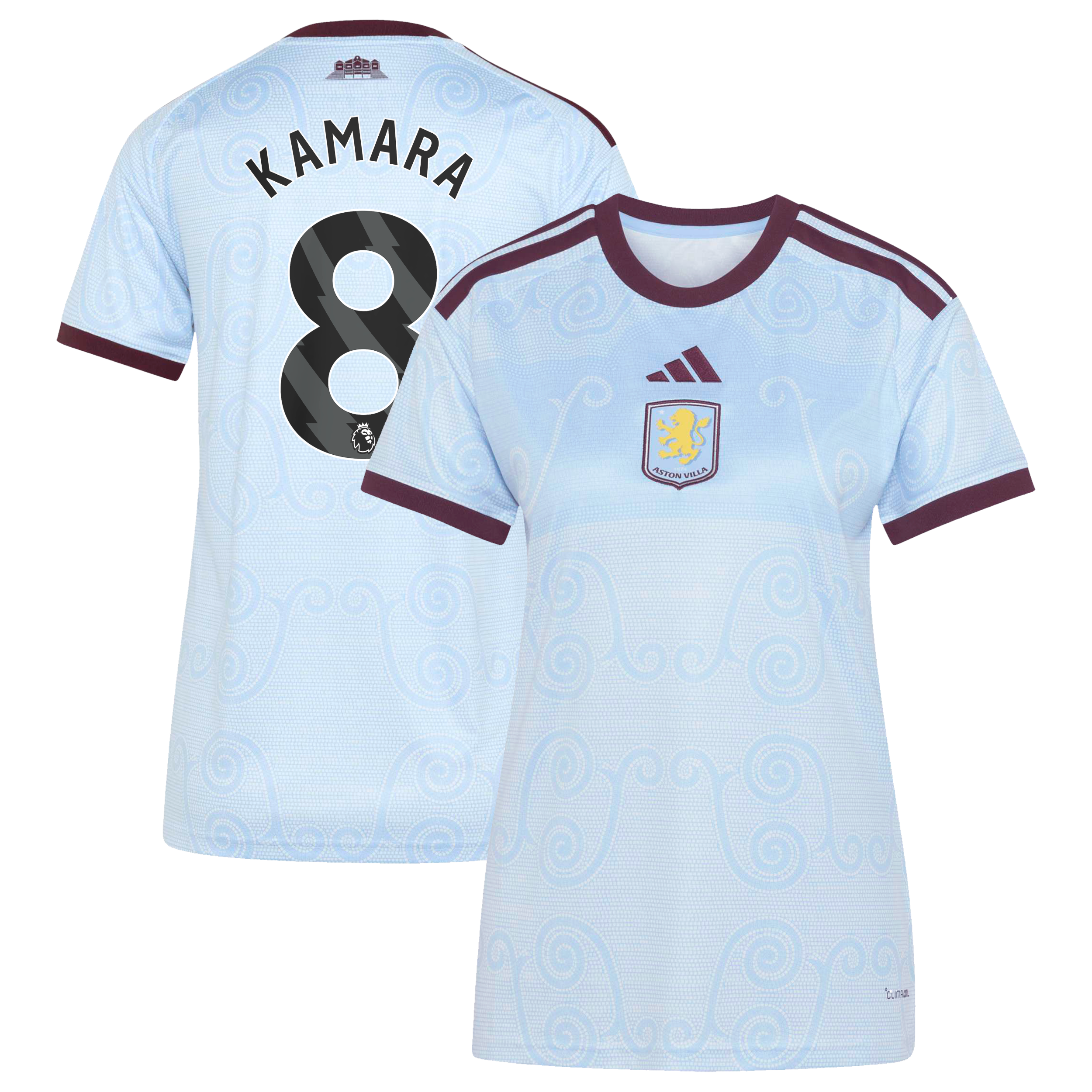 Aston Villa adidas Third Shirt 2026-27 - Womens with Kamara 8 printing, , rebel_hi-res