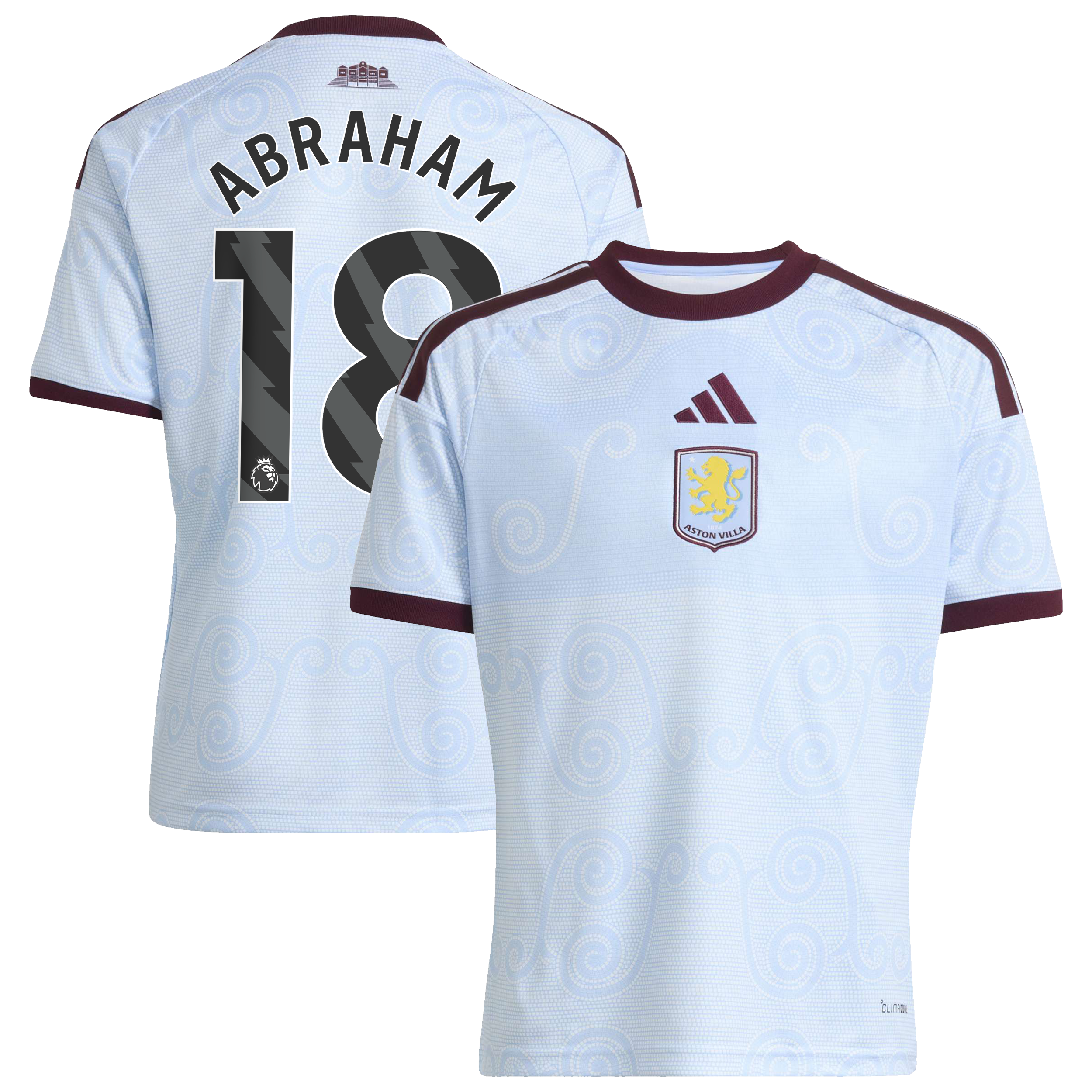 Aston Villa adidas Third Shirt 2026-27 - Kids with Abraham 18 printing, , rebel_hi-res