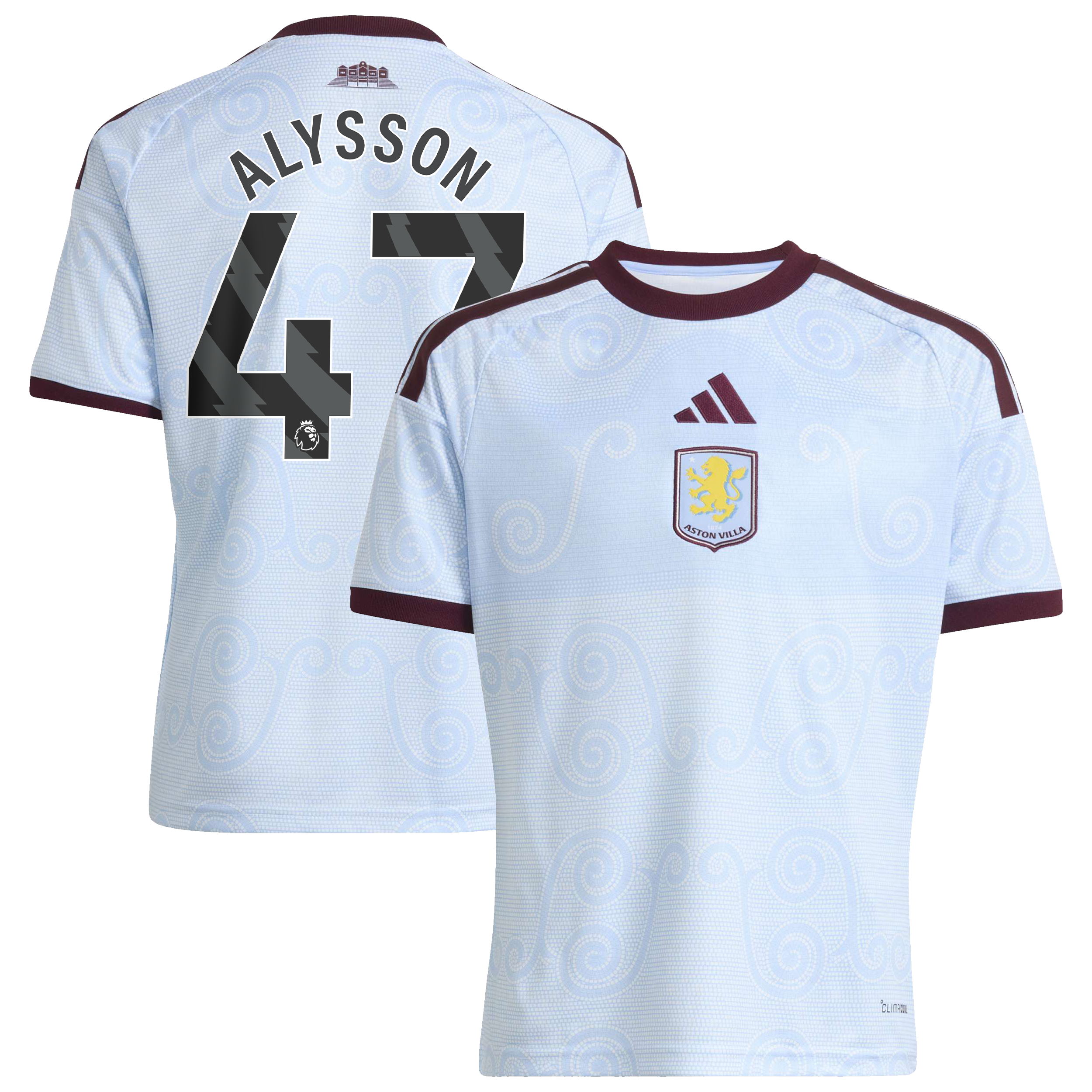 Aston Villa adidas Third Shirt 2026-27 - Kids with Alysson 47 printing, , rebel_hi-res