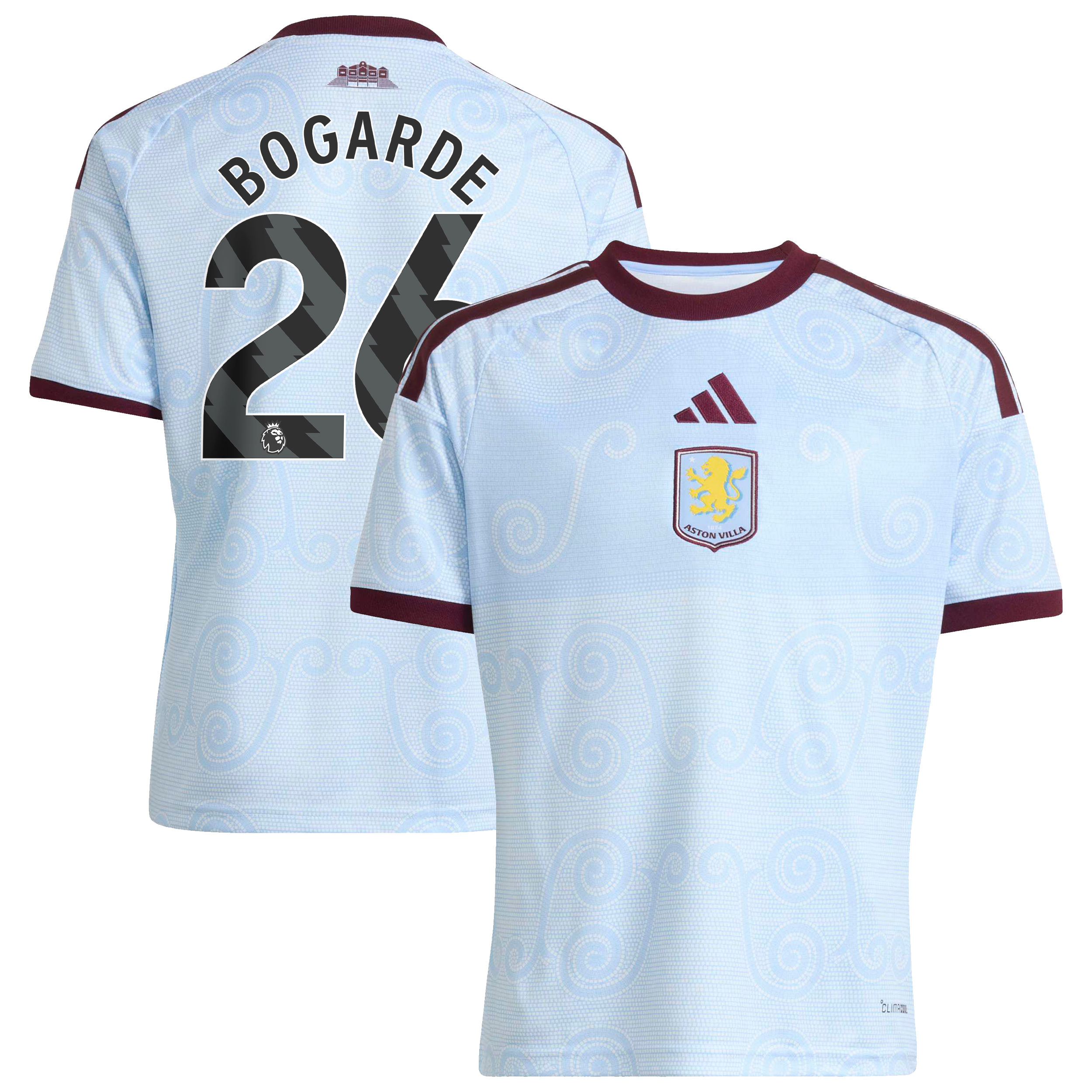 Aston Villa adidas Third Shirt 2026-27 - Kids with Bogarde 26 printing