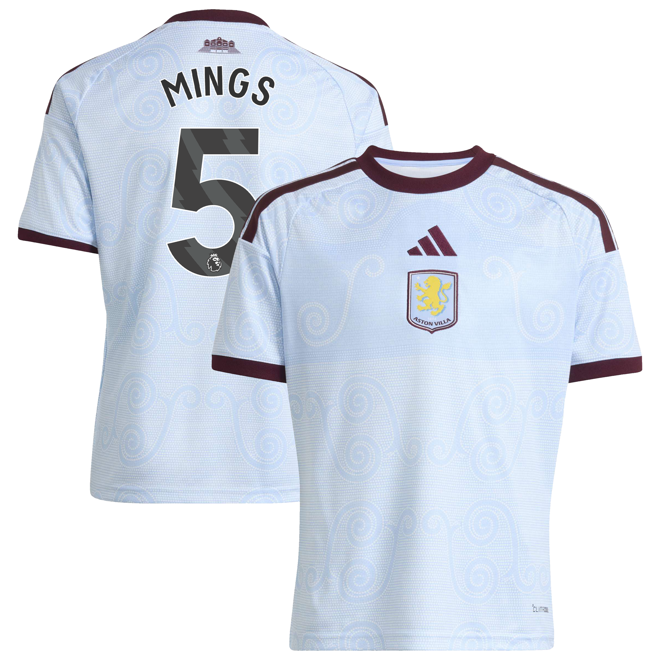 Aston Villa adidas Third Shirt 2026-27 - Kids with Mings 5 printing, , rebel_hi-res