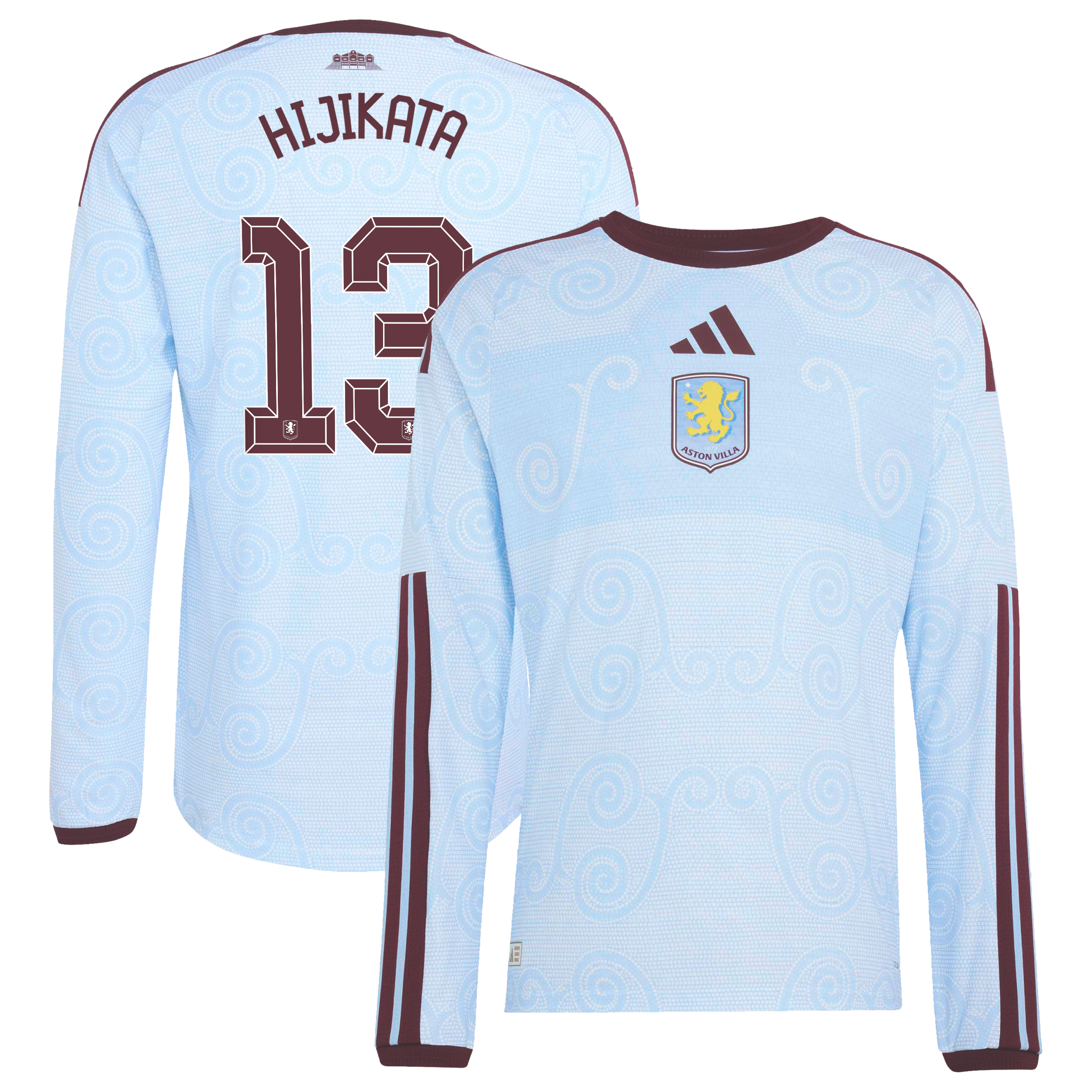 Aston Villa adidas Third Authentic Shirt 2026-27 - Long Sleeve with Hijikata 13 Cup printing, , rebel_hi-res