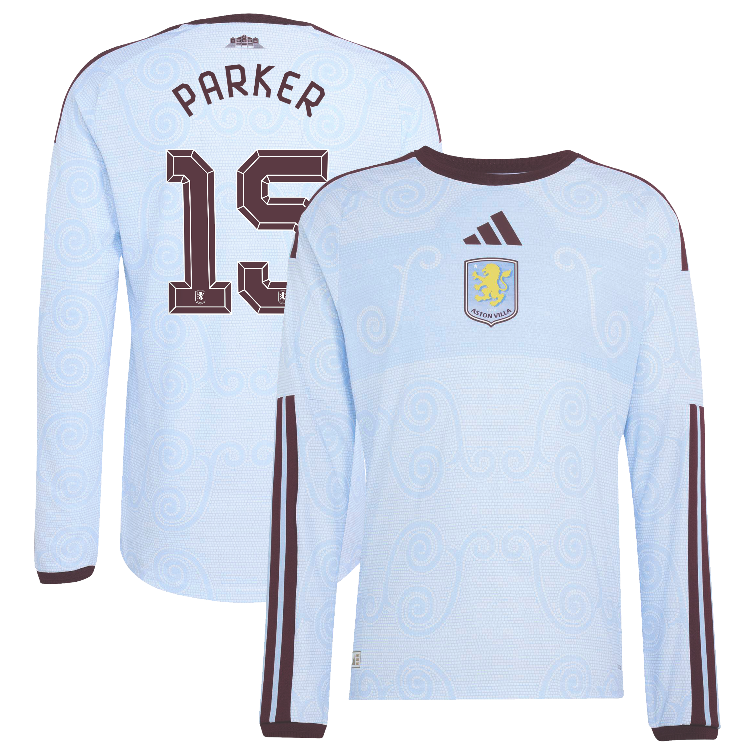 Aston Villa adidas Third Authentic Shirt 2026-27 - Long Sleeve with Parker 15 Cup printing, , rebel_hi-res