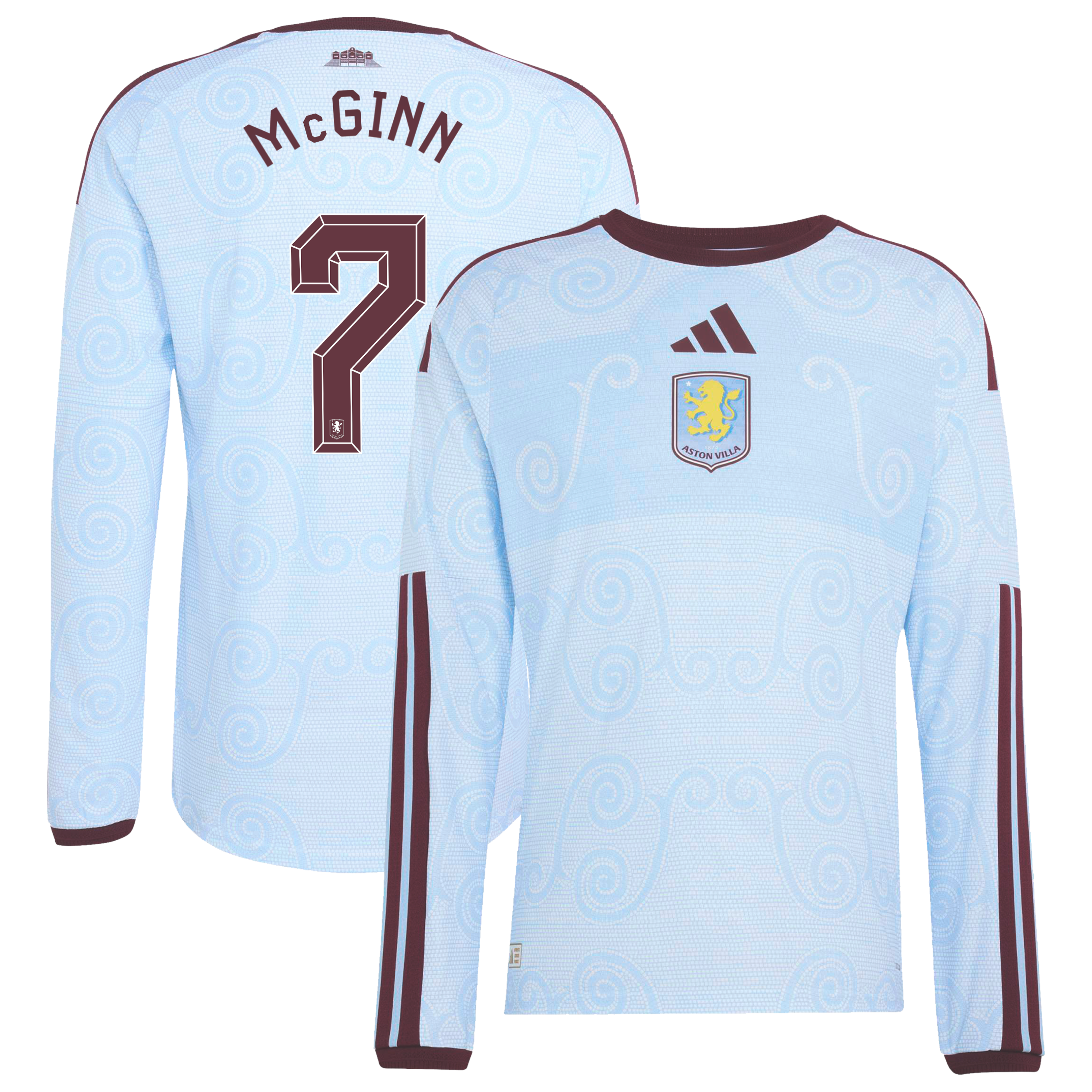Aston Villa adidas Third Authentic Shirt 2026-27 - Long Sleeve with Mcginn 7 Cup printing, , rebel_hi-res