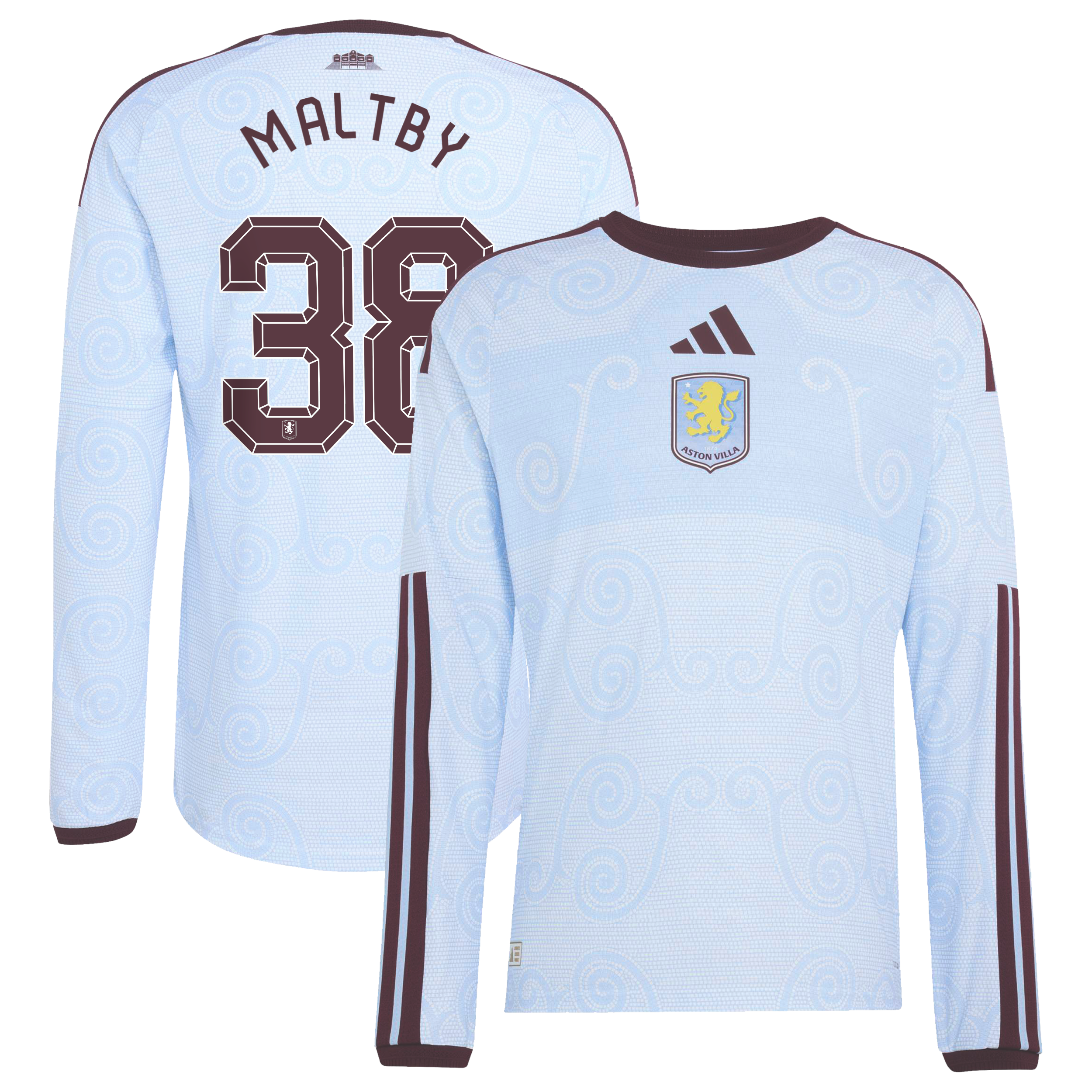 Aston Villa adidas Third Authentic Shirt 2026-27 - Long Sleeve with Maltby 38 Cup printing, , rebel_hi-res
