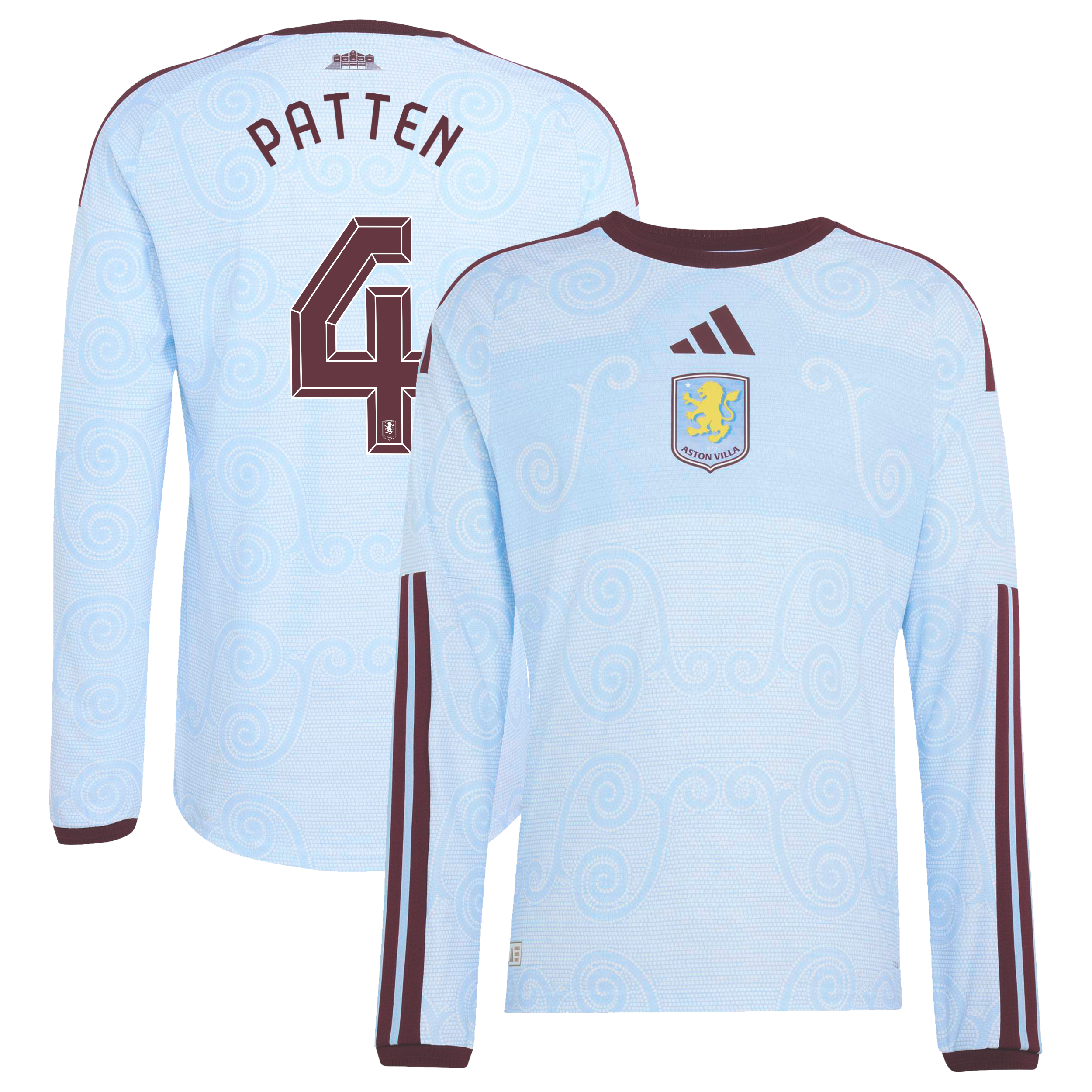 Aston Villa adidas Third Authentic Shirt 2026-27 - Long Sleeve with Patten 4 Cup printing, , rebel_hi-res