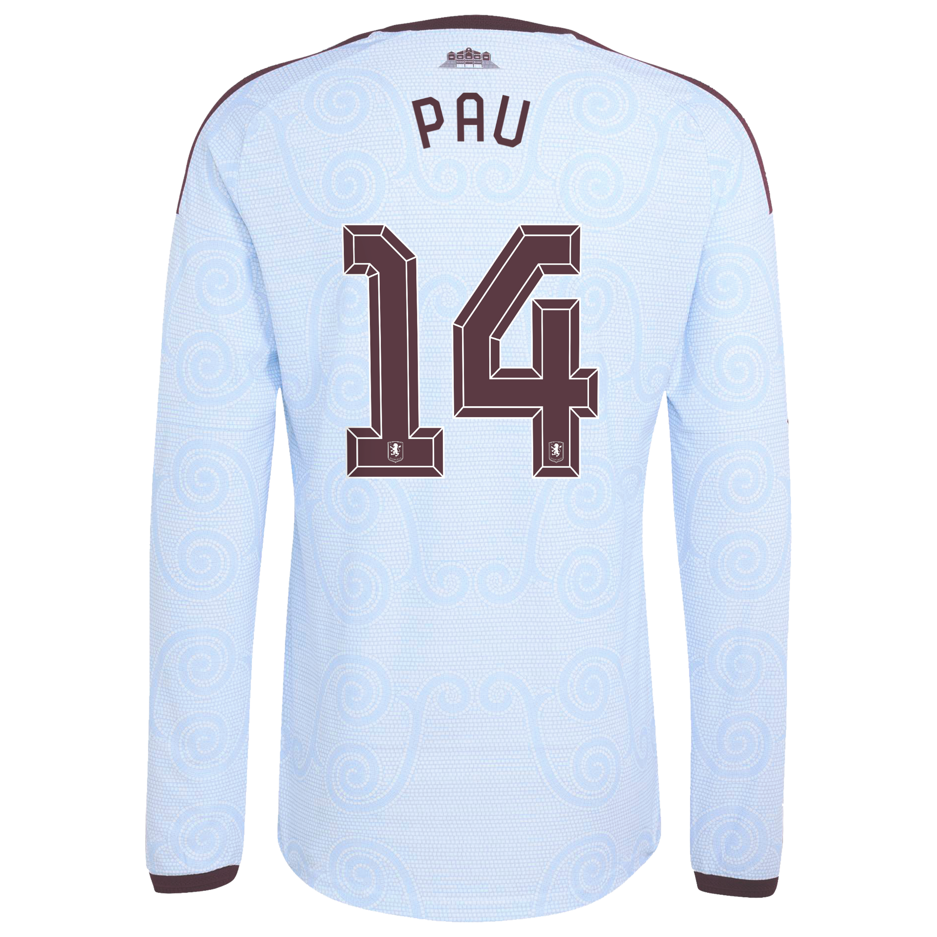 Aston Villa adidas Third Authentic Shirt 2026-27 - Long Sleeve with Pau 14 Cup printing, , rebel_hi-res