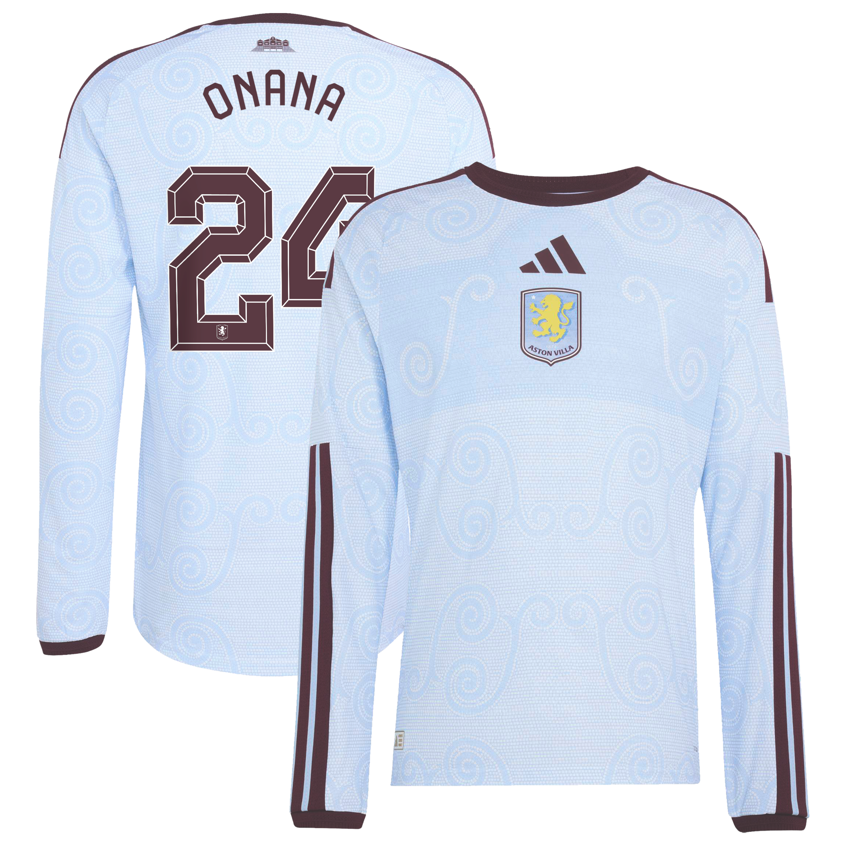 Aston Villa adidas Third Authentic Shirt 2026-27 - Long Sleeve with Onana 24 Cup printing, , rebel_hi-res