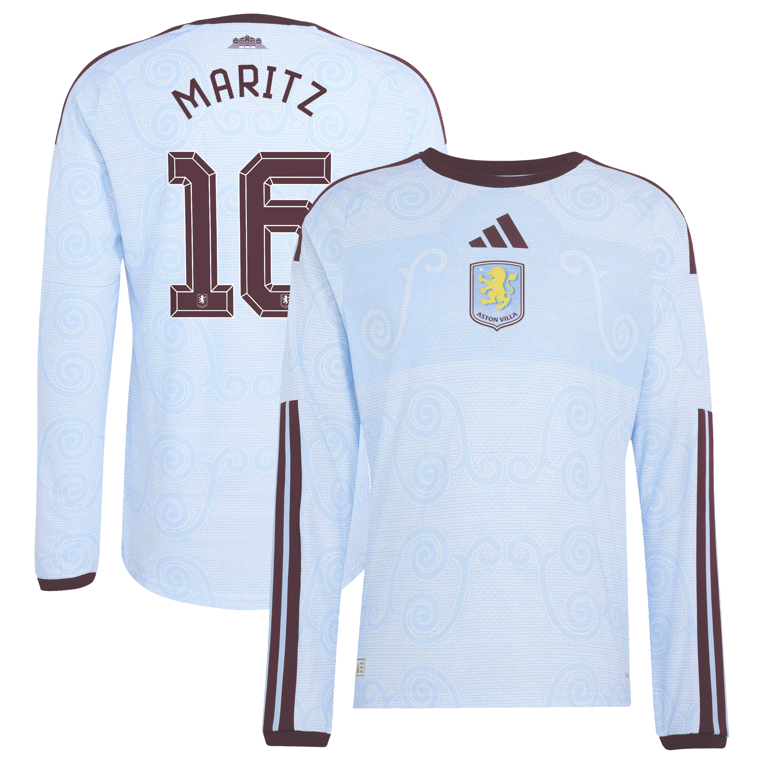 Aston Villa adidas Third Authentic Shirt 2026-27 - Long Sleeve with Maritz 16 Cup printing, , rebel_hi-res