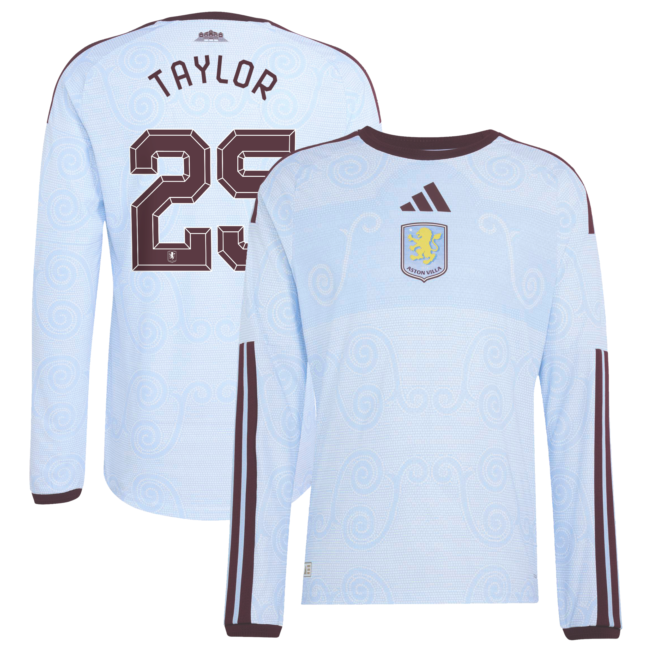 Aston Villa adidas Third Authentic Shirt 2026-27 - Long Sleeve with Taylor 25 Cup printing, , rebel_hi-res
