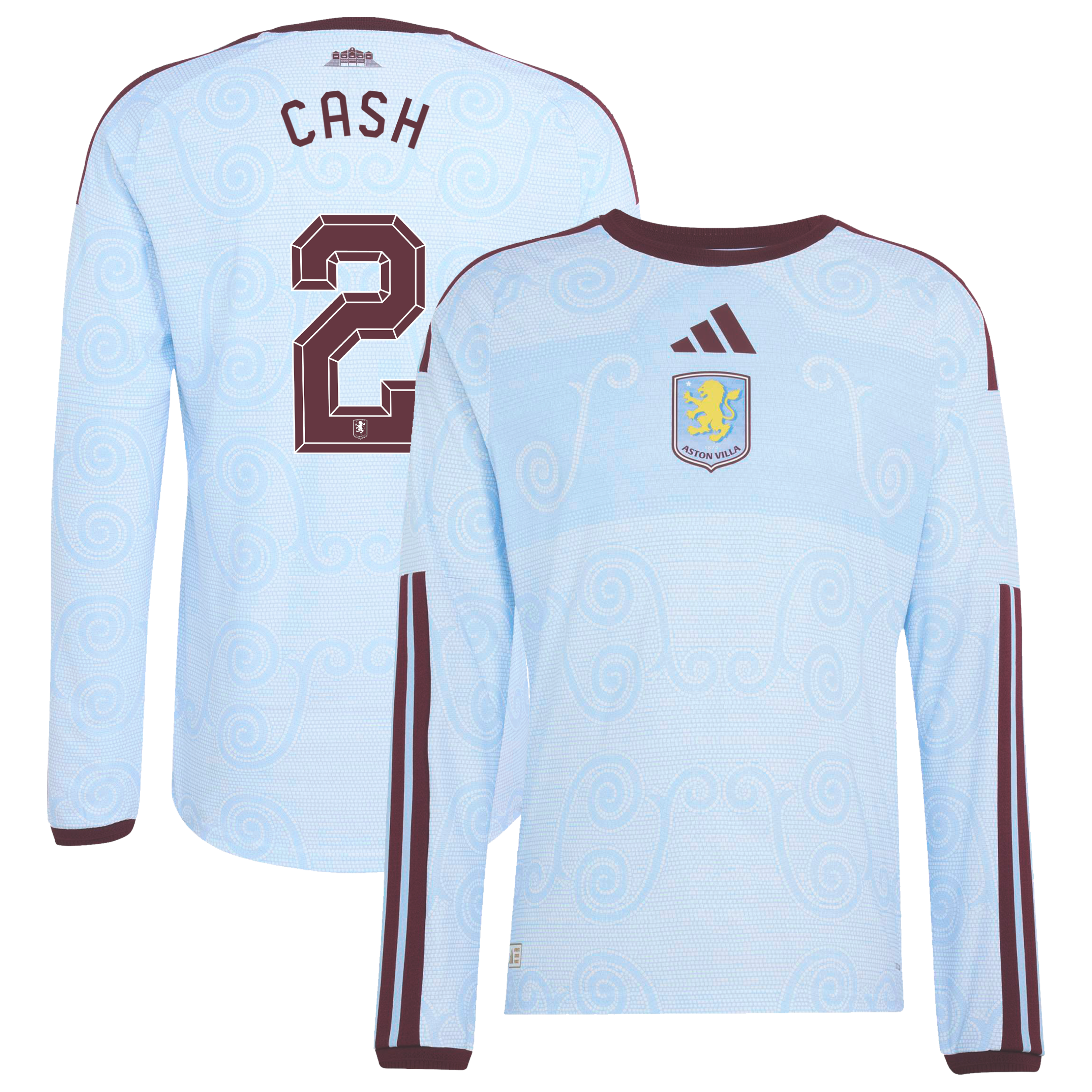 Aston Villa adidas Third Authentic Shirt 2026-27 - Long Sleeve with Cash 2 Cup printing, , rebel_hi-res
