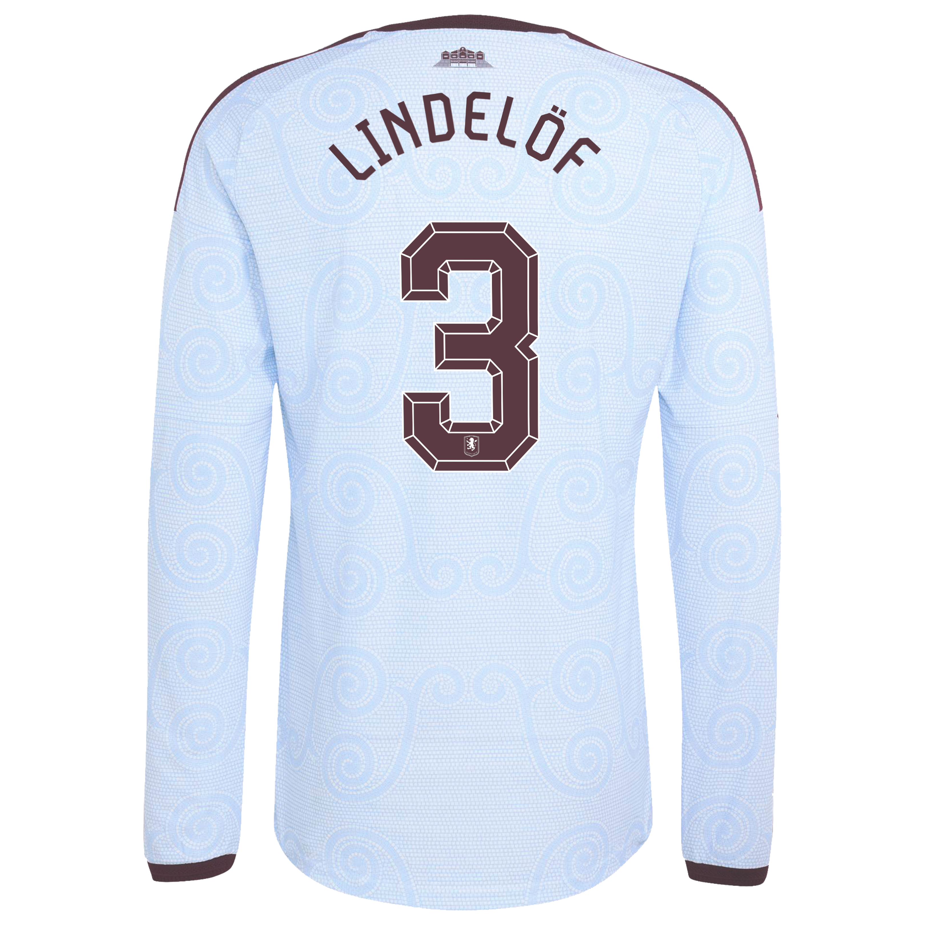 Aston Villa adidas Third Authentic Shirt 2026-27 - Long Sleeve with Lindel&ouml;f 3 Cup printing, , rebel_hi-res