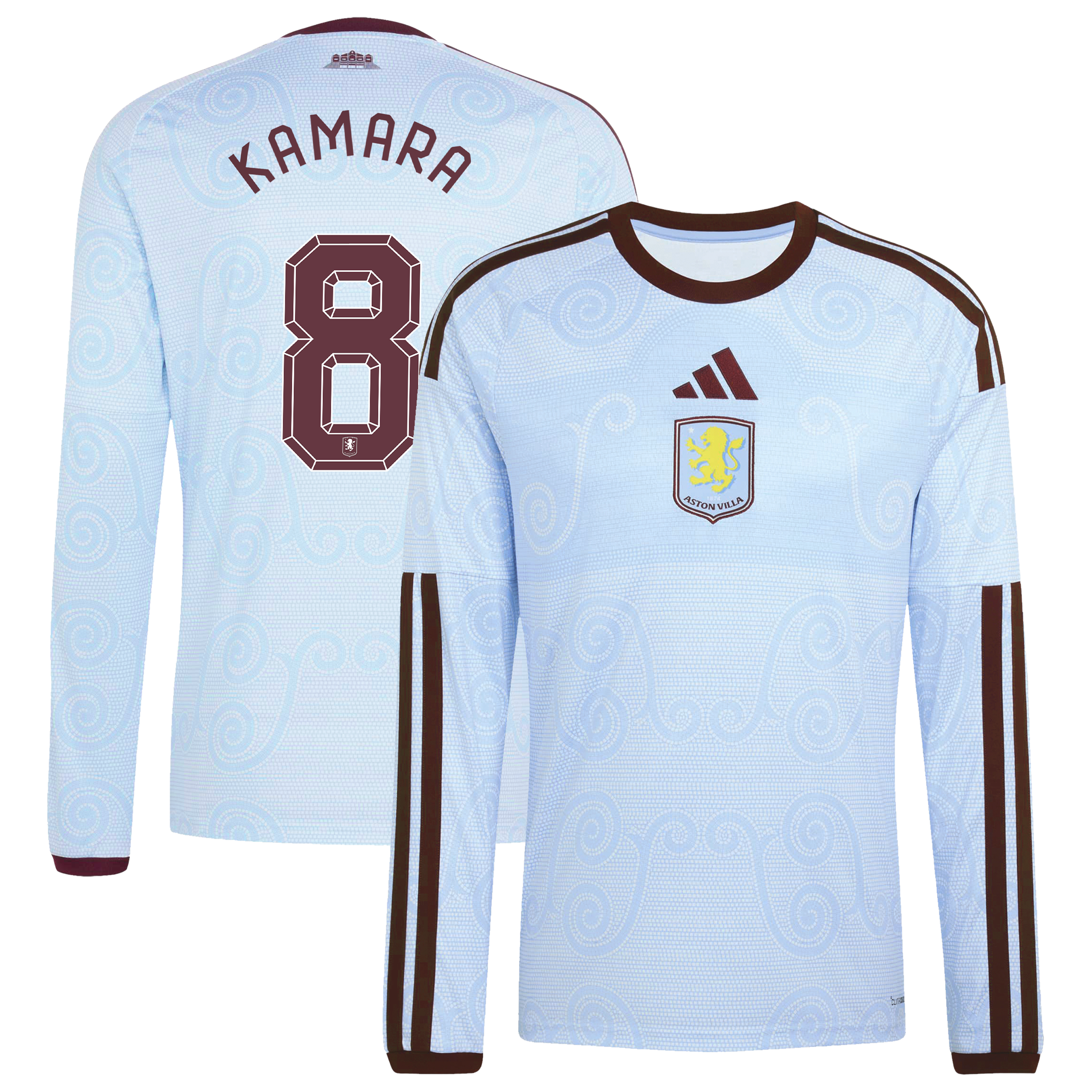 Aston Villa adidas Third Shirt 2026-27 - Long Sleeve with Kamara 8 Cup printing, , rebel_hi-res