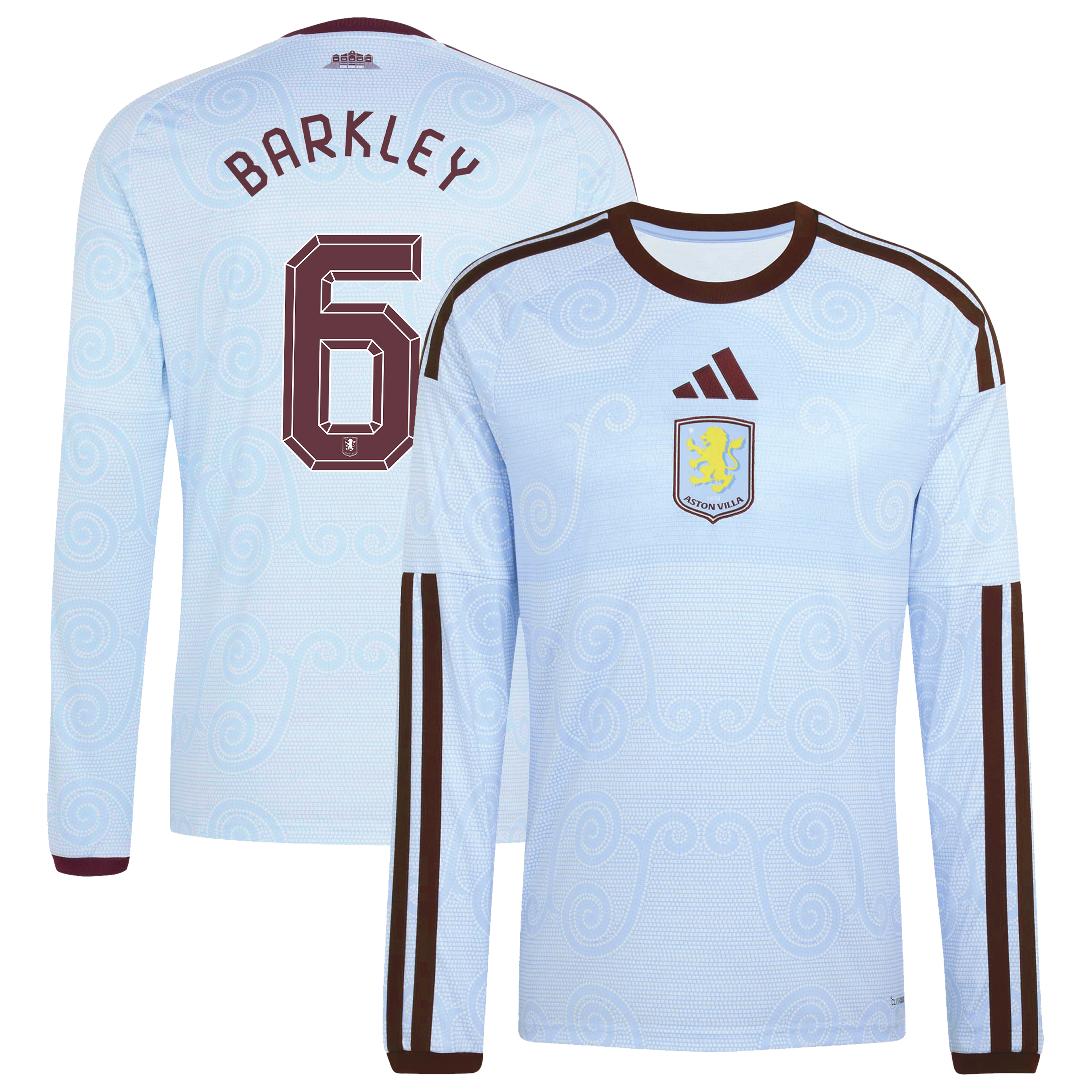Aston Villa adidas Third Shirt 2026-27 - Long Sleeve with Barkley 6 Cup printing, , rebel_hi-res