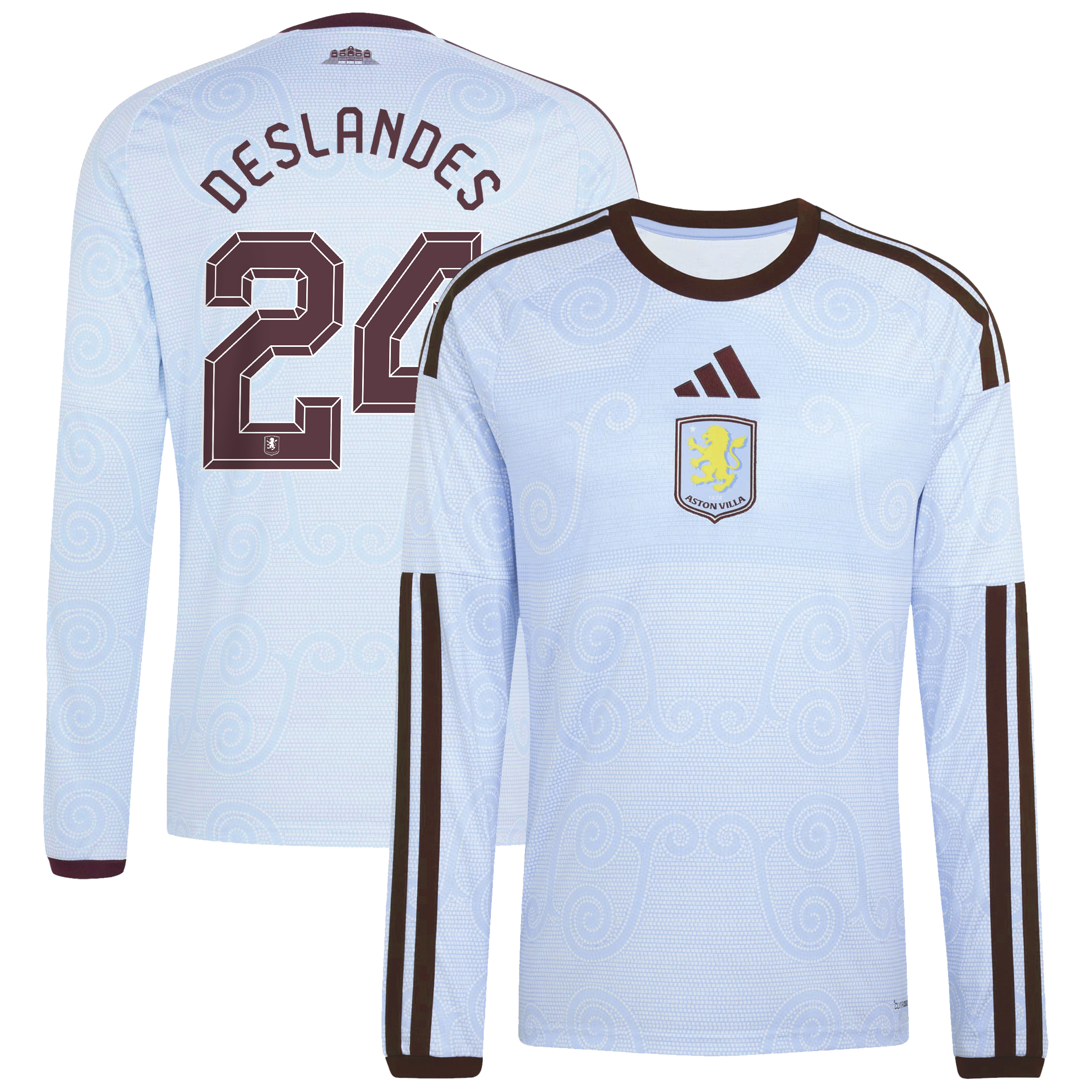 Aston Villa adidas Third Shirt 2026-27 - Long Sleeve with Deslandes 24 Cup printing, , rebel_hi-res