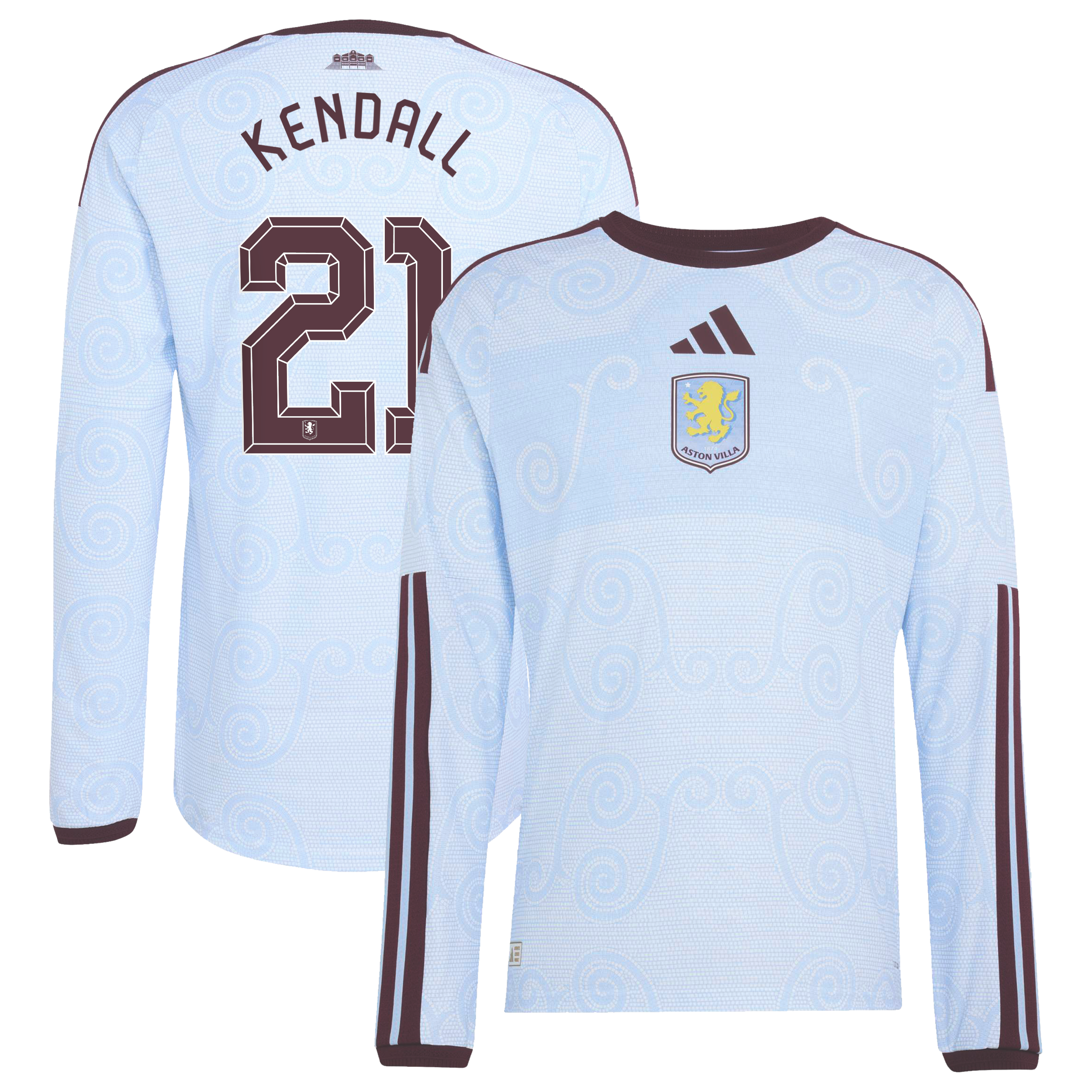 Aston Villa adidas Third Authentic Shirt 2026-27 - Long Sleeve with Kendall 21 Cup printing, , rebel_hi-res