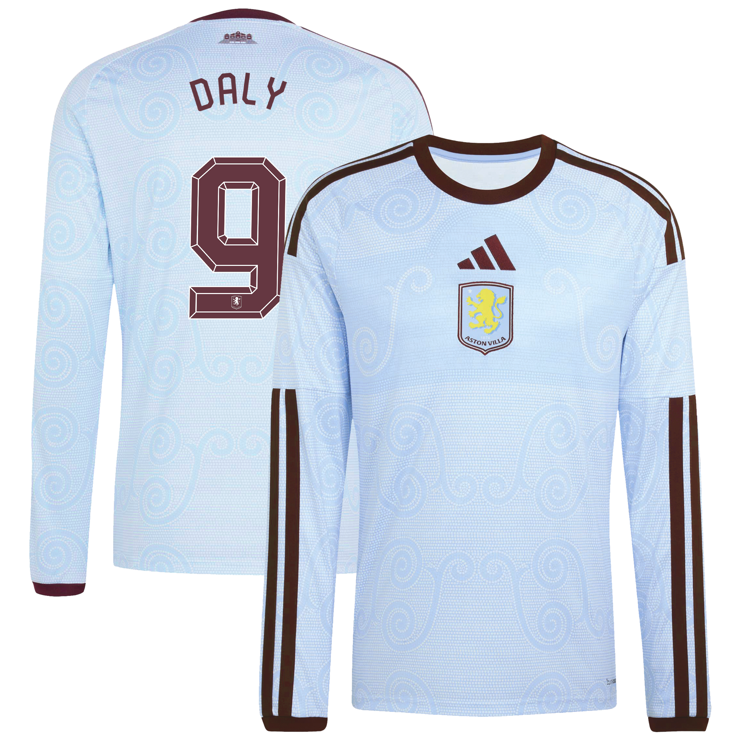 Aston Villa adidas Third Shirt 2026-27 - Long Sleeve with Daly 9 Cup printing, , rebel_hi-res