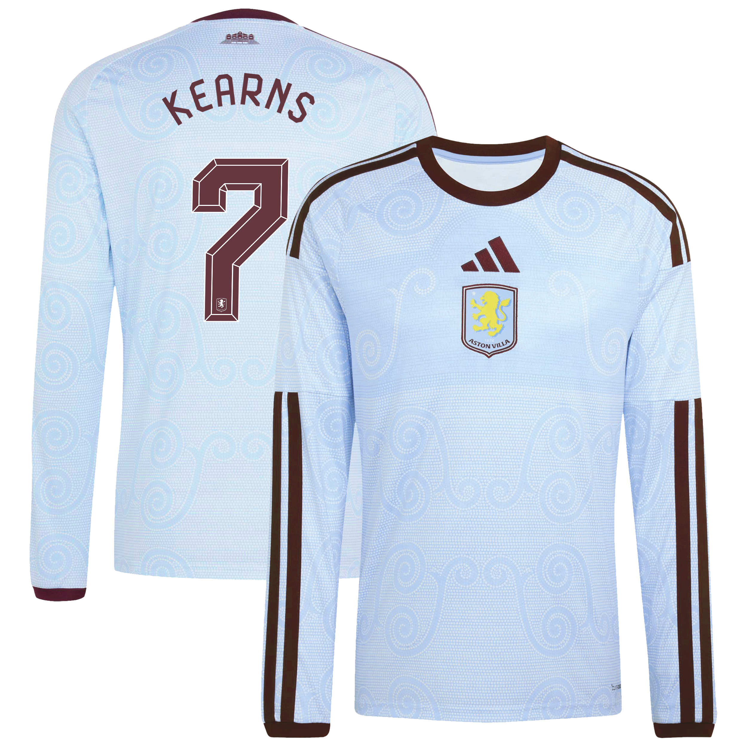 Aston Villa adidas Third Shirt 2026-27 - Long Sleeve with Kearns 7 Cup printing, , rebel_hi-res