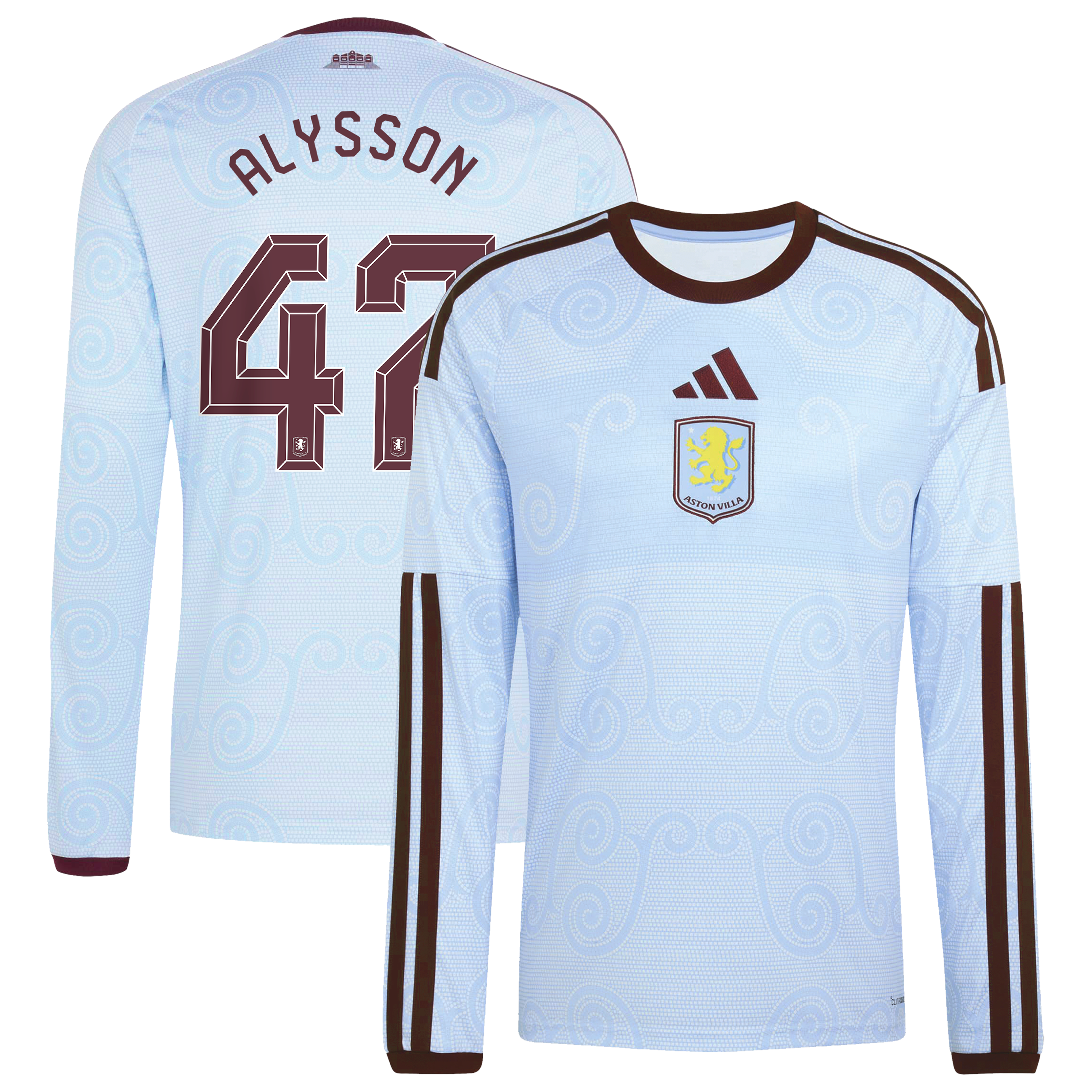 Aston Villa adidas Third Shirt 2026-27 - Long Sleeve with Alysson 47 Cup printing, , rebel_hi-res