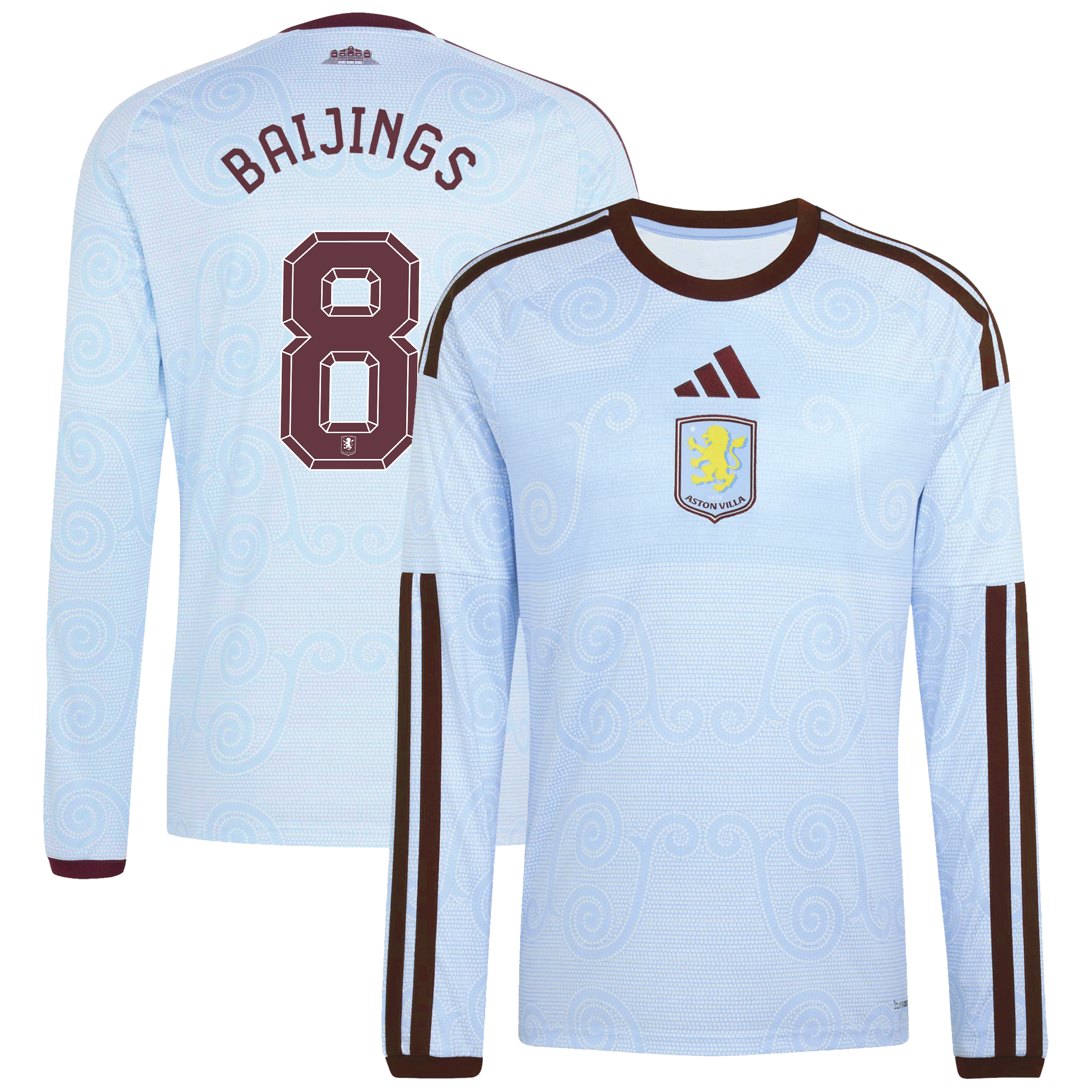 Aston Villa adidas Third Shirt 2026-27 - Long Sleeve with Baijings 8 Cup printing, , rebel_hi-res