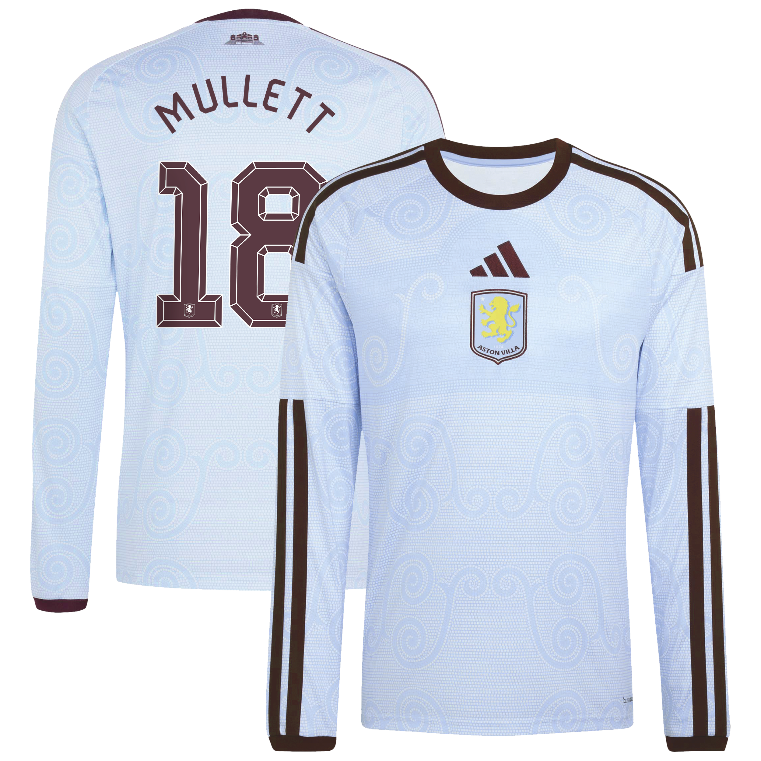 Aston Villa adidas Third Shirt 2026-27 - Long Sleeve with Mullett 18 Cup printing, , rebel_hi-res