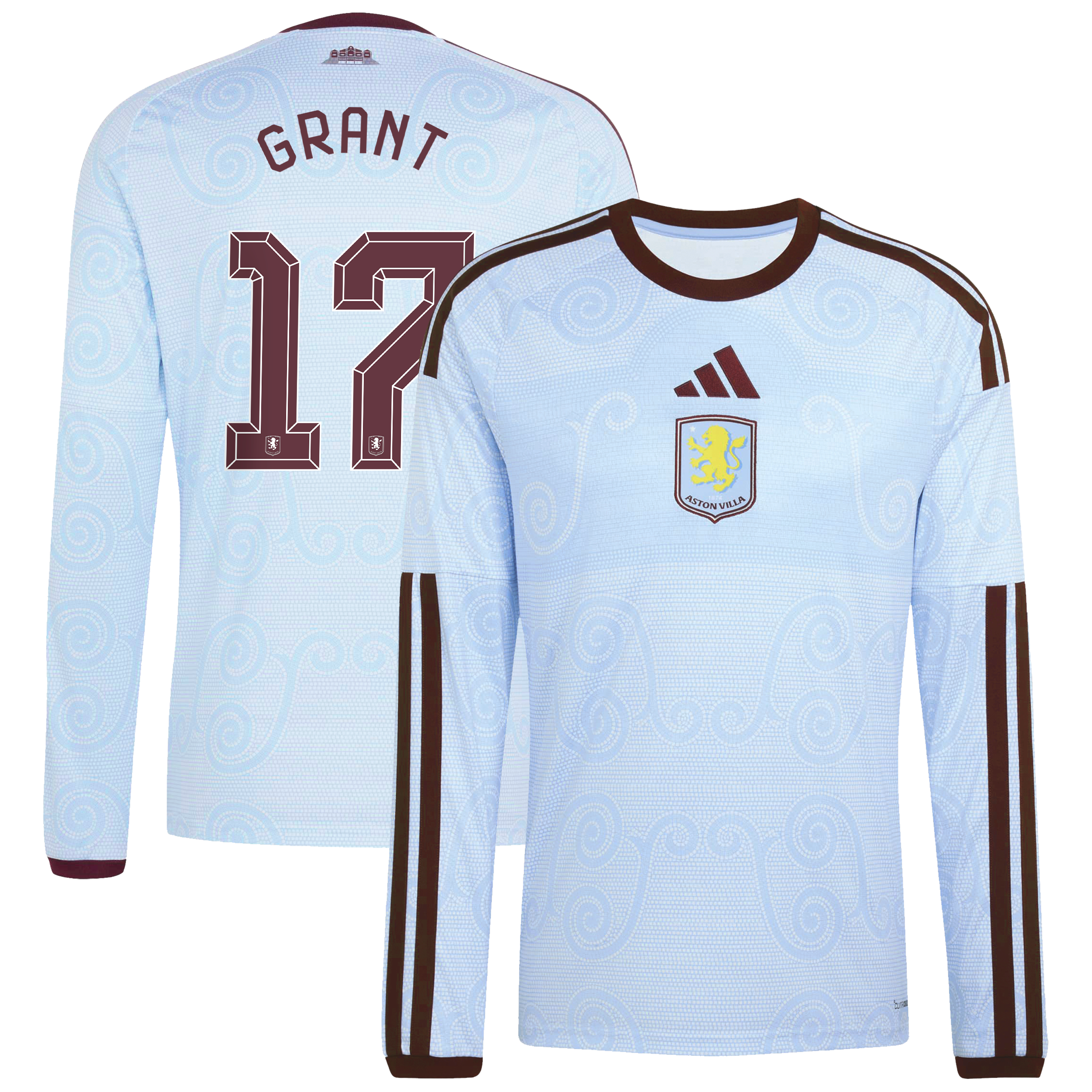 Aston Villa adidas Third Shirt 2026-27 - Long Sleeve with Grant 17 Cup printing, , rebel_hi-res